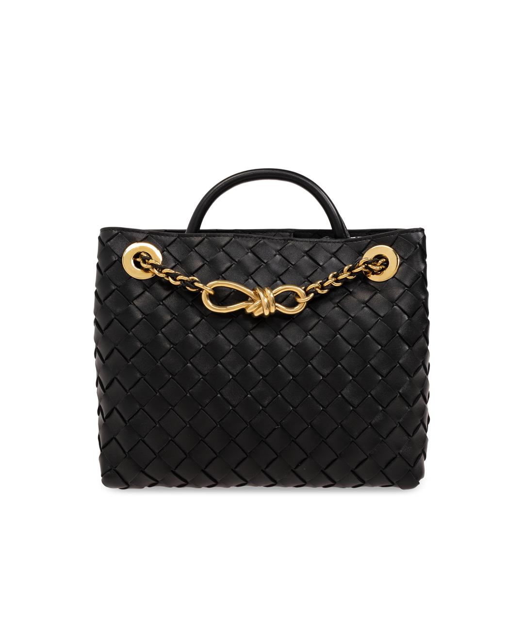 BOTTEGA VENETA Черная кожаная сумка тоут, фото 1
