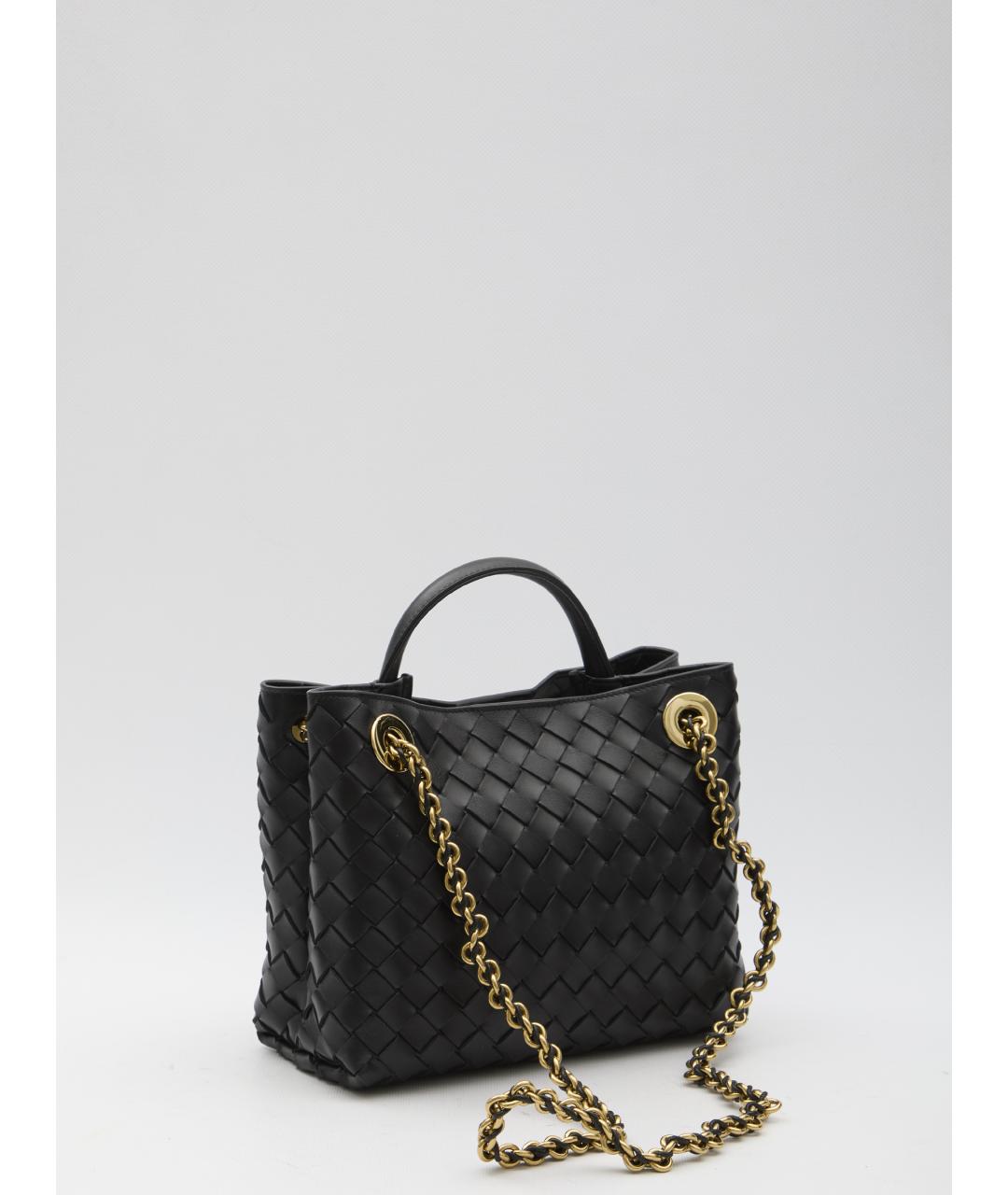 BOTTEGA VENETA Черная кожаная сумка тоут, фото 3