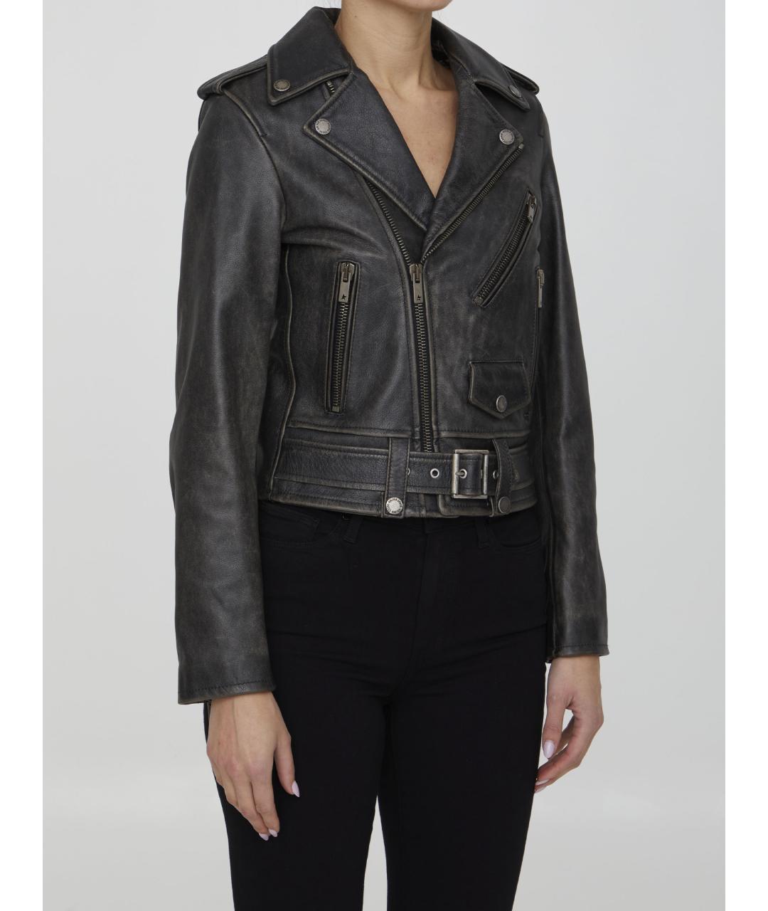 GOLDEN GOOSE DELUXE BRAND Черная кожаная куртка, фото 3