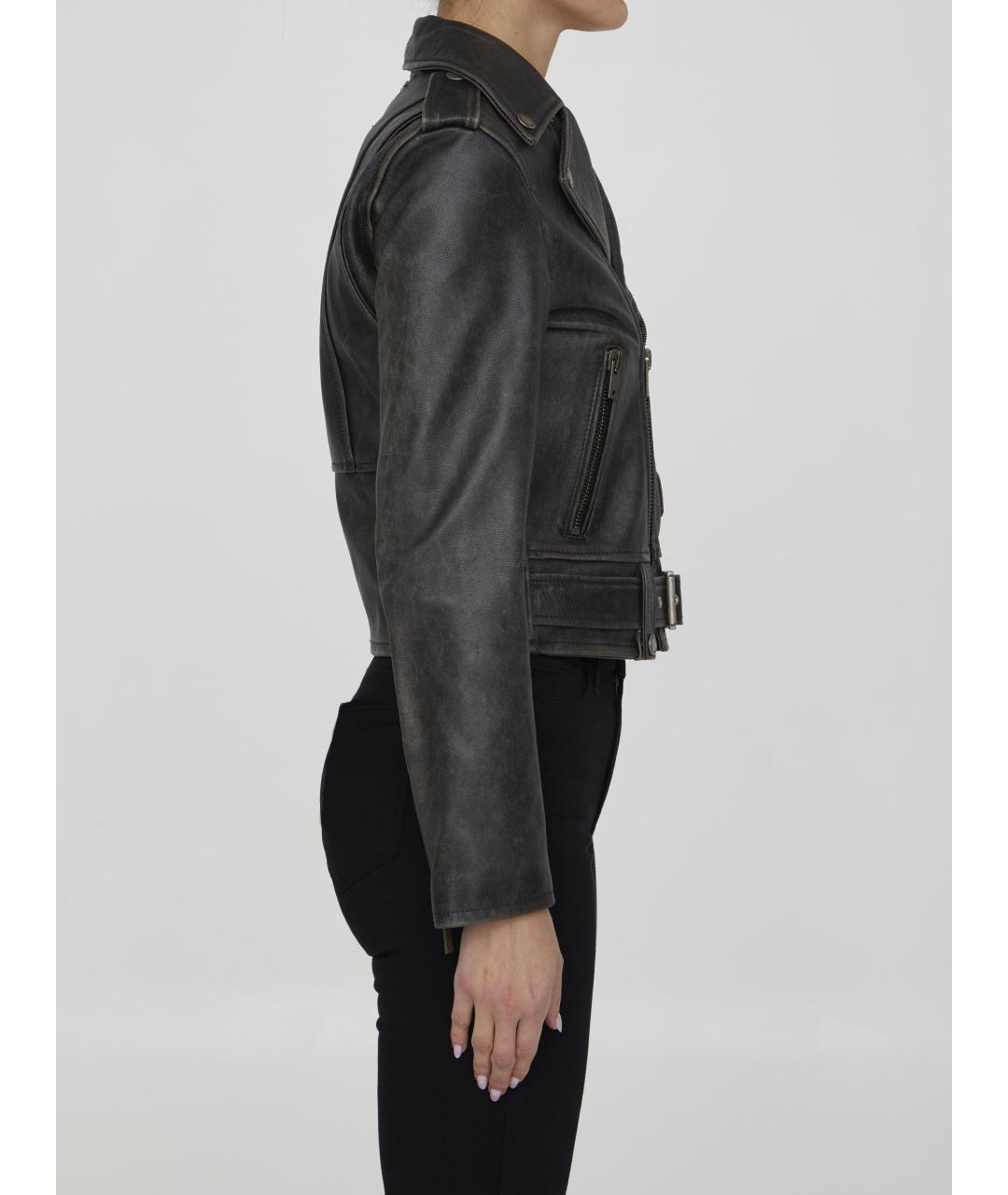 GOLDEN GOOSE DELUXE BRAND Черная кожаная куртка, фото 4