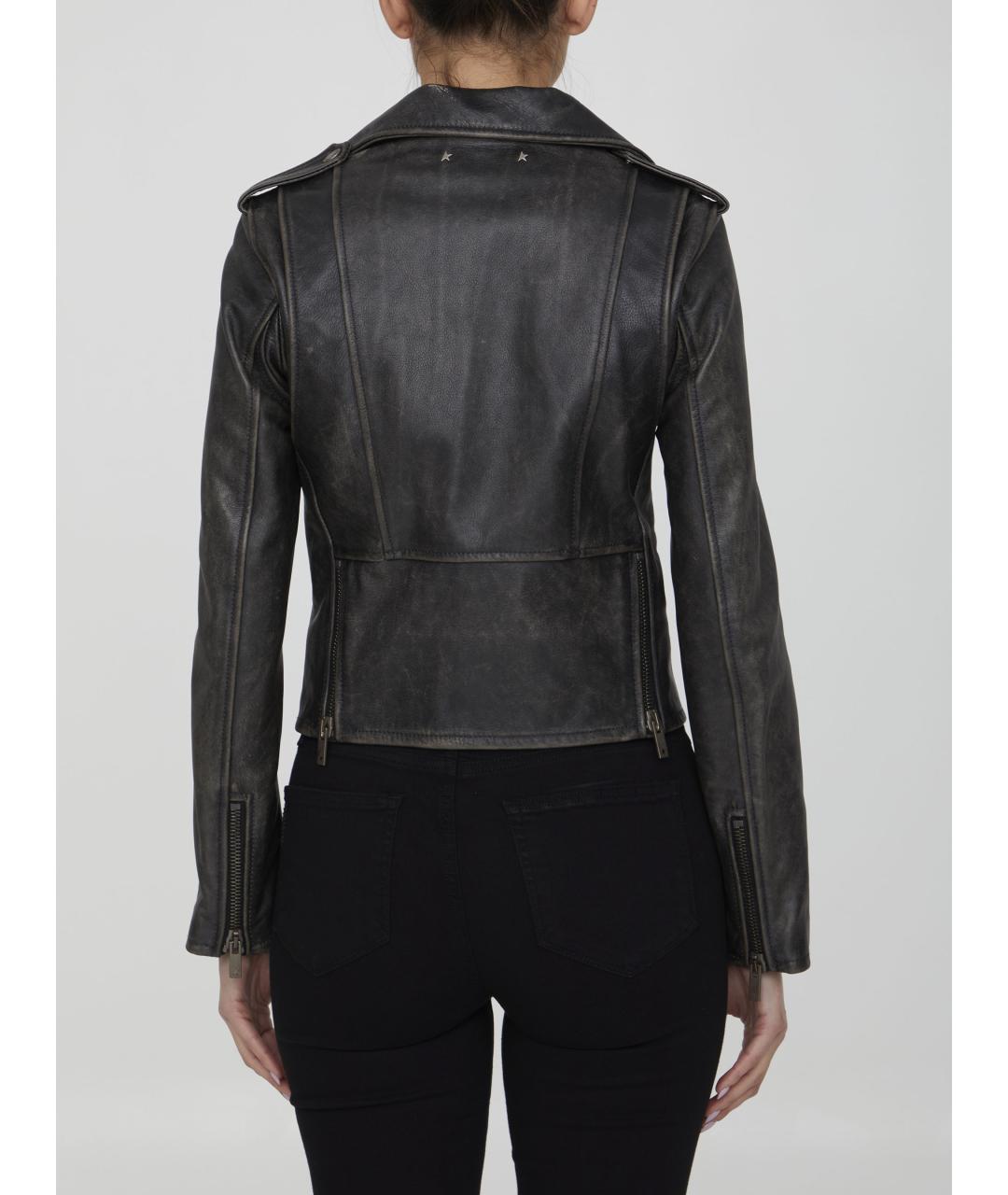 GOLDEN GOOSE DELUXE BRAND Черная кожаная куртка, фото 5