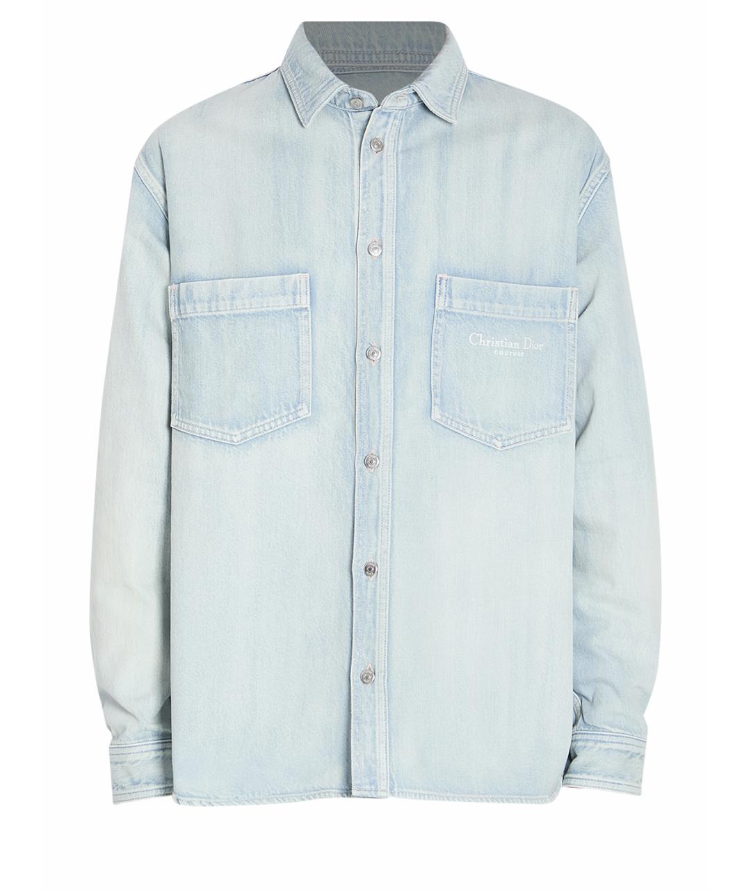 CHRISTIAN DIOR Голубая хлопковая кэжуал рубашка, фото 1