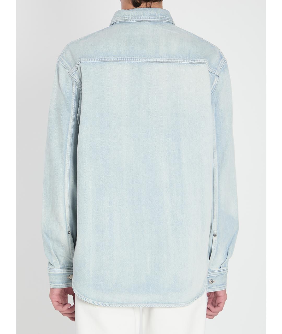 CHRISTIAN DIOR Голубая хлопковая кэжуал рубашка, фото 4
