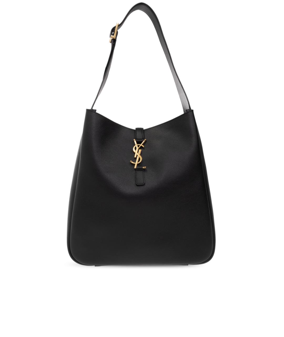 SAINT LAURENT Черная кожаная сумка тоут, фото 1