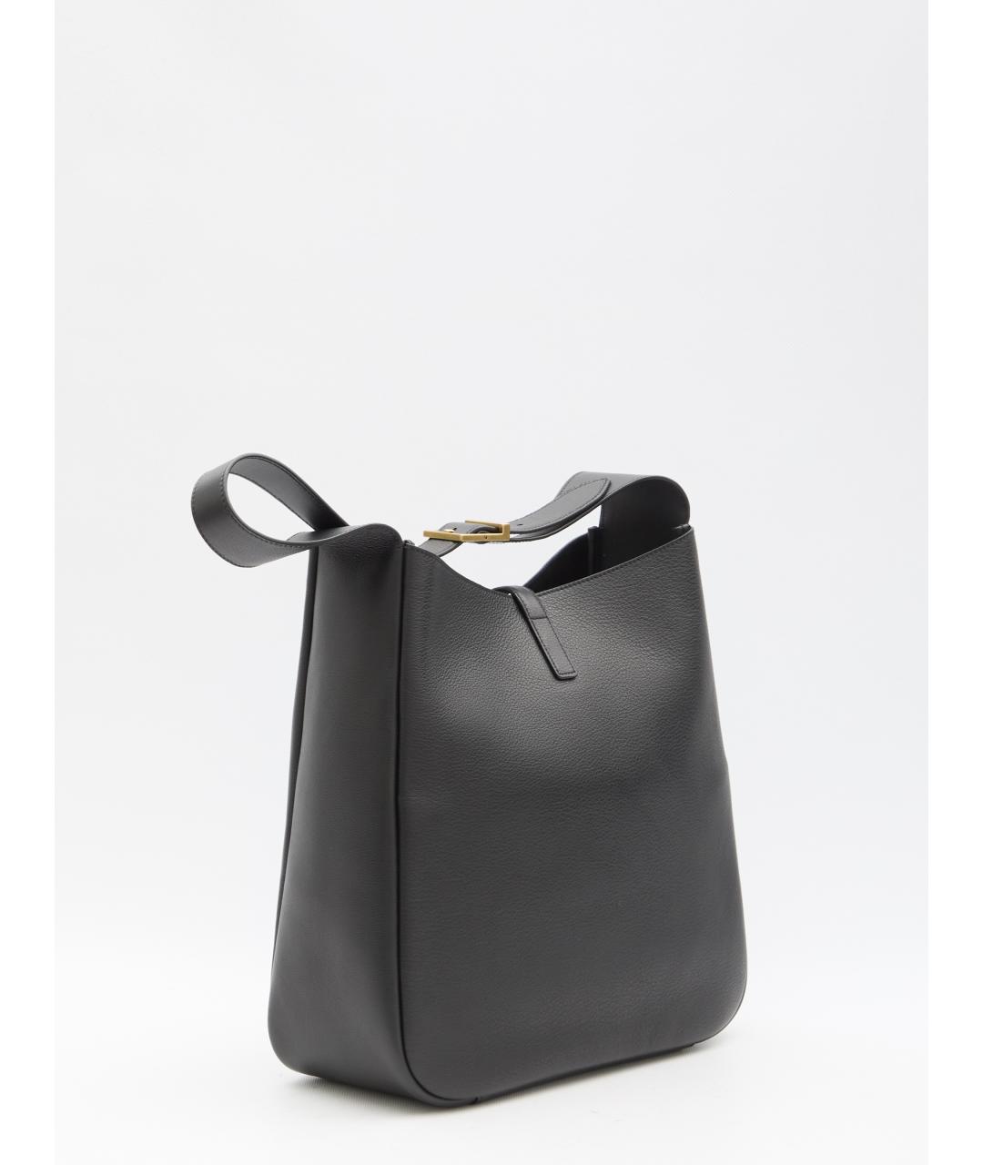 SAINT LAURENT Черная кожаная сумка тоут, фото 3