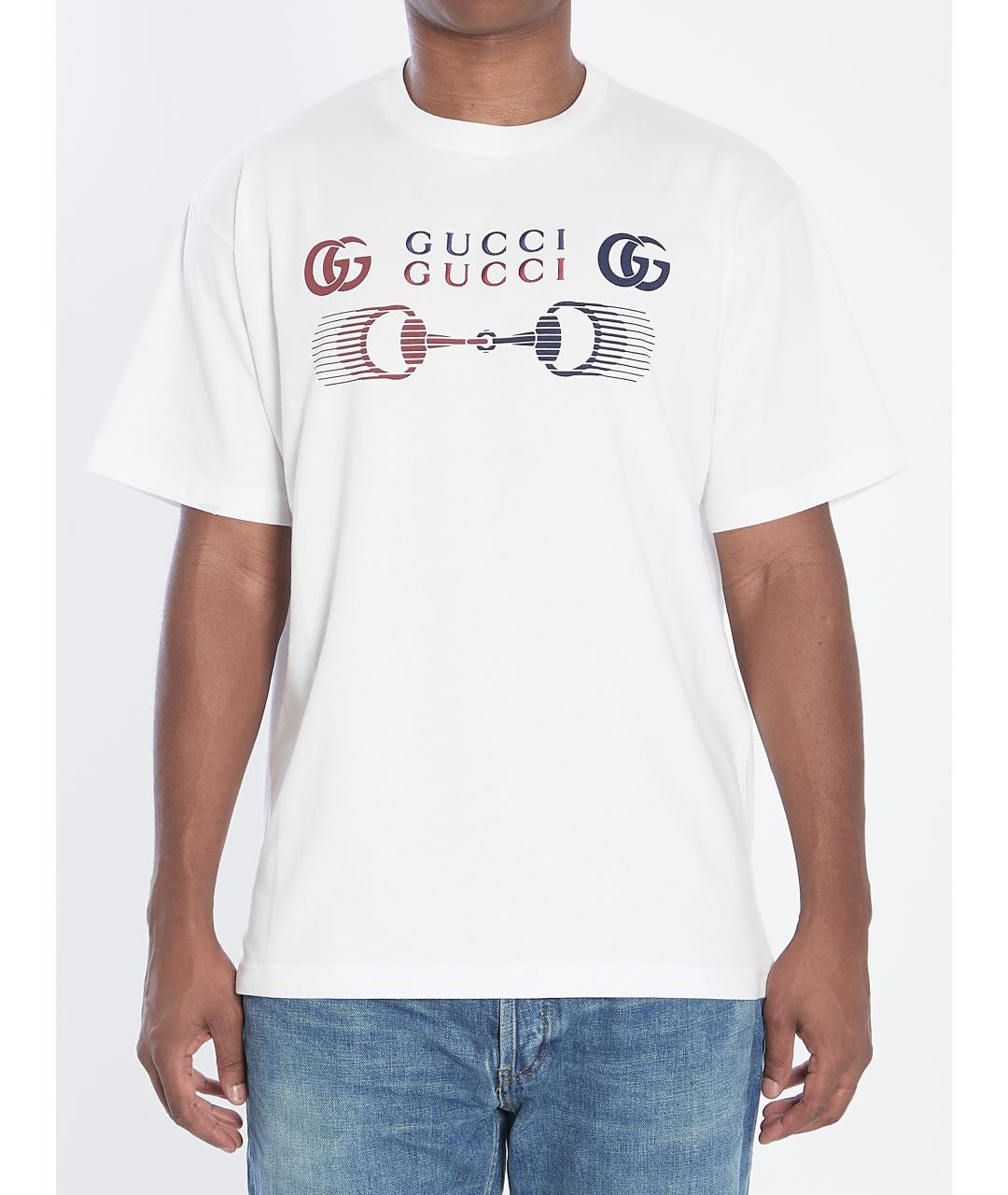 GUCCI Белая хлопковая футболка, фото 2