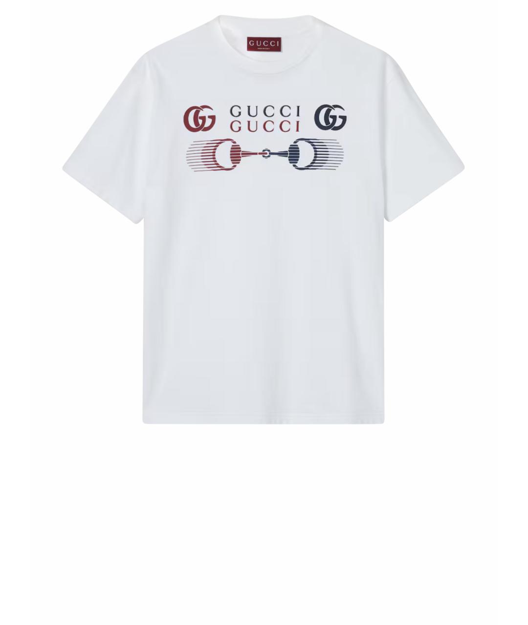 GUCCI Белая хлопковая футболка, фото 1