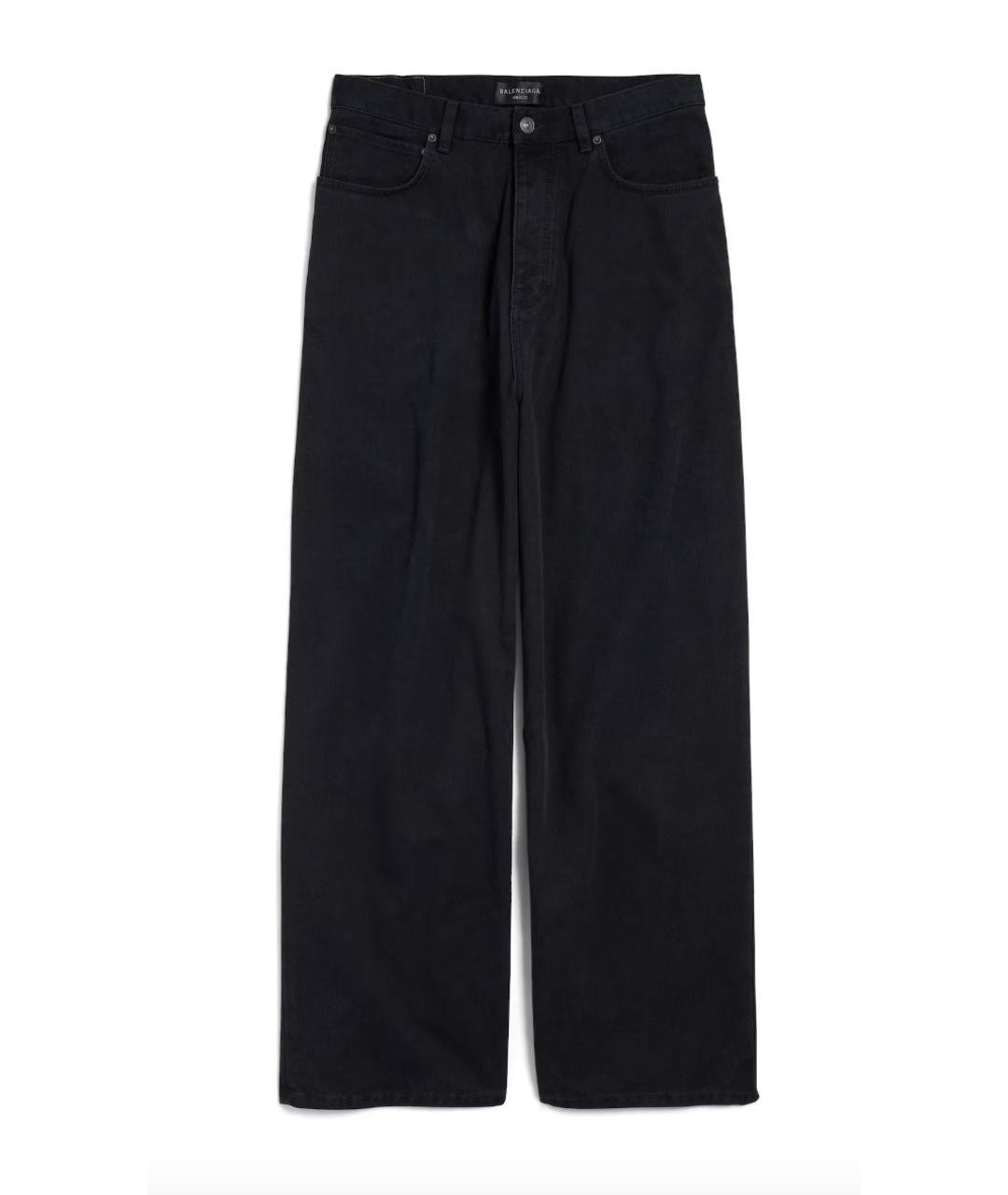 BALENCIAGA Черные хлопковые прямые джинсы, фото 1