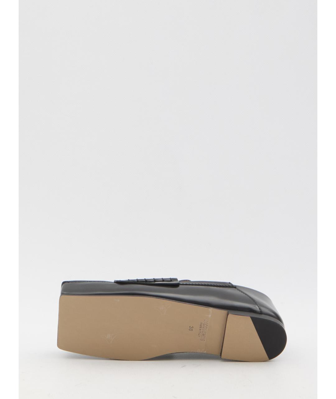 JACQUEMUS Черные кожаные лоферы, фото 4