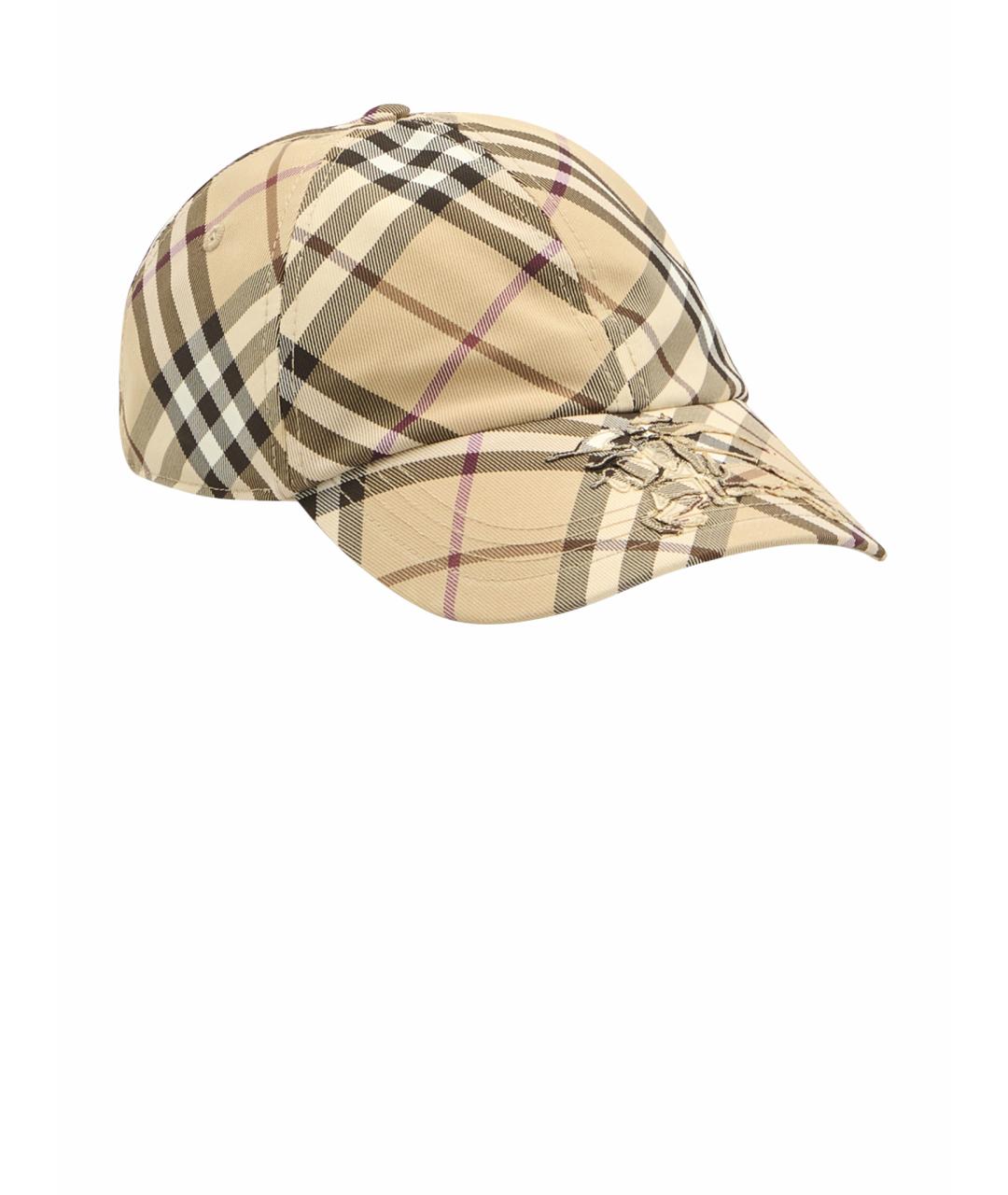 BURBERRY Бежевая синтетическая кепка, фото 1