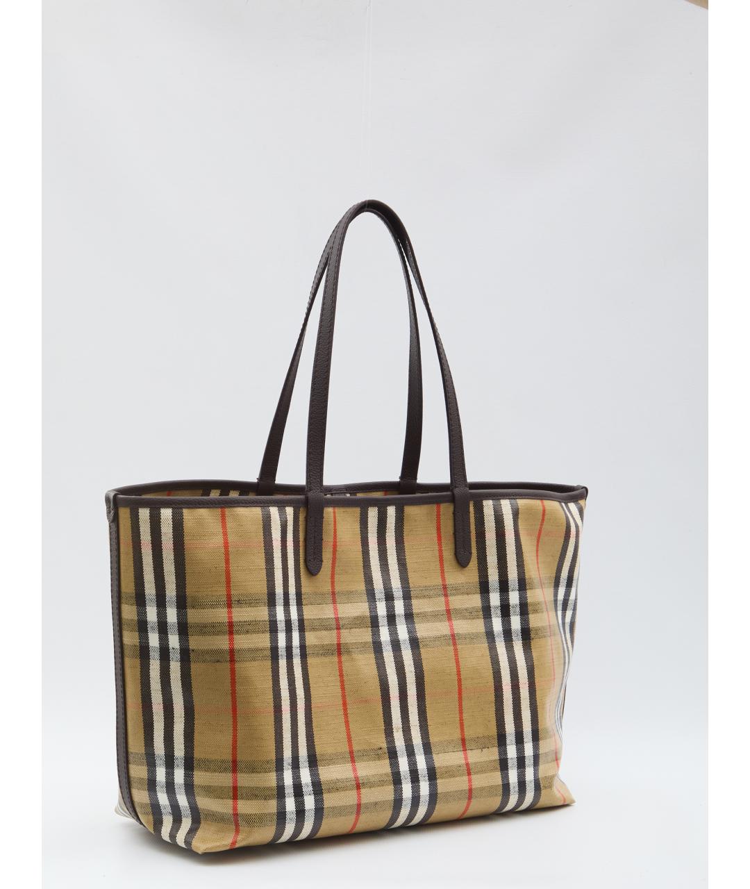 BURBERRY Бежевая хлопковая сумка тоут, фото 2