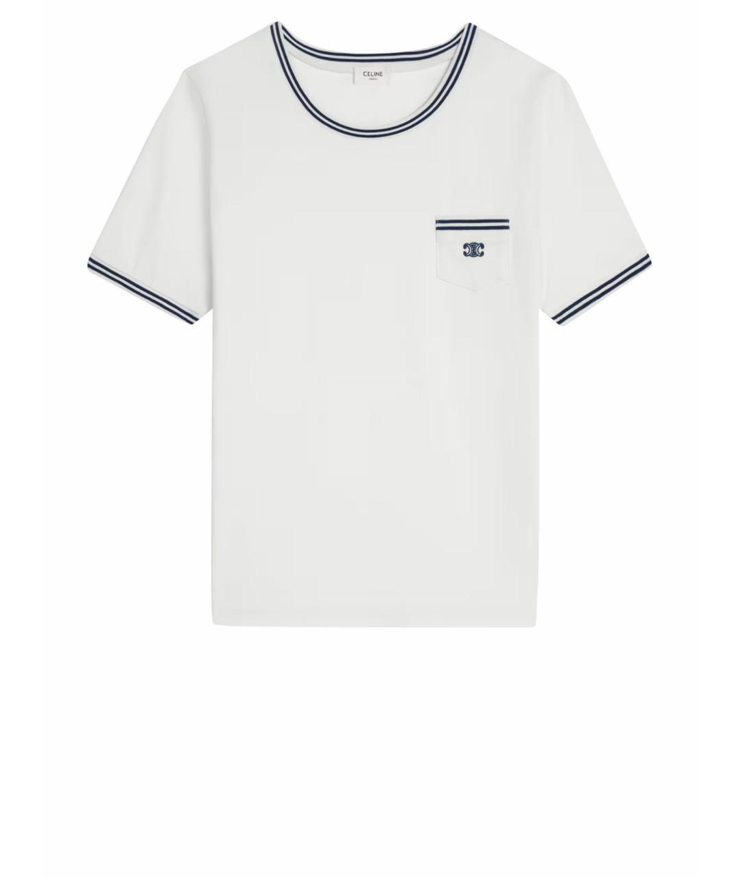 CELINE Белая хлопковая футболка, фото 1