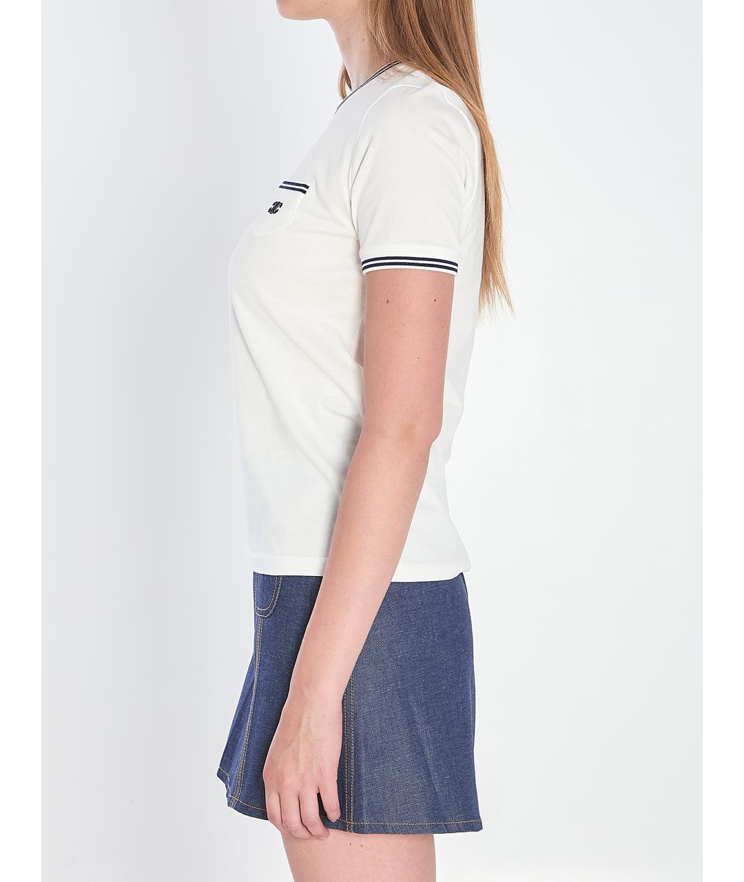 CELINE Белая хлопковая футболка, фото 4