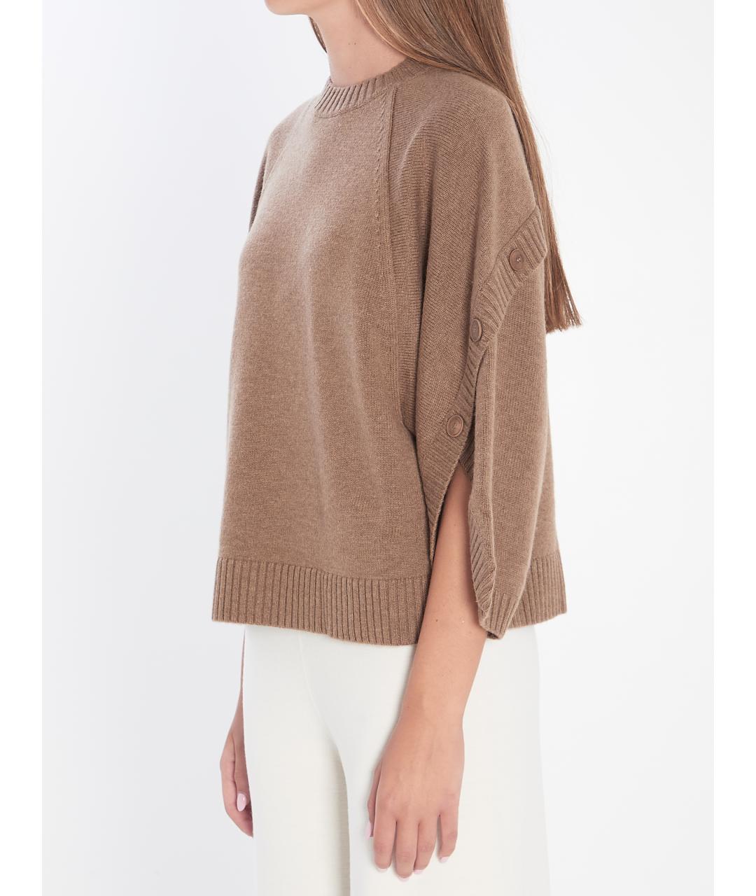 MAX MARA Коричневый шерстяной джемпер / свитер, фото 3