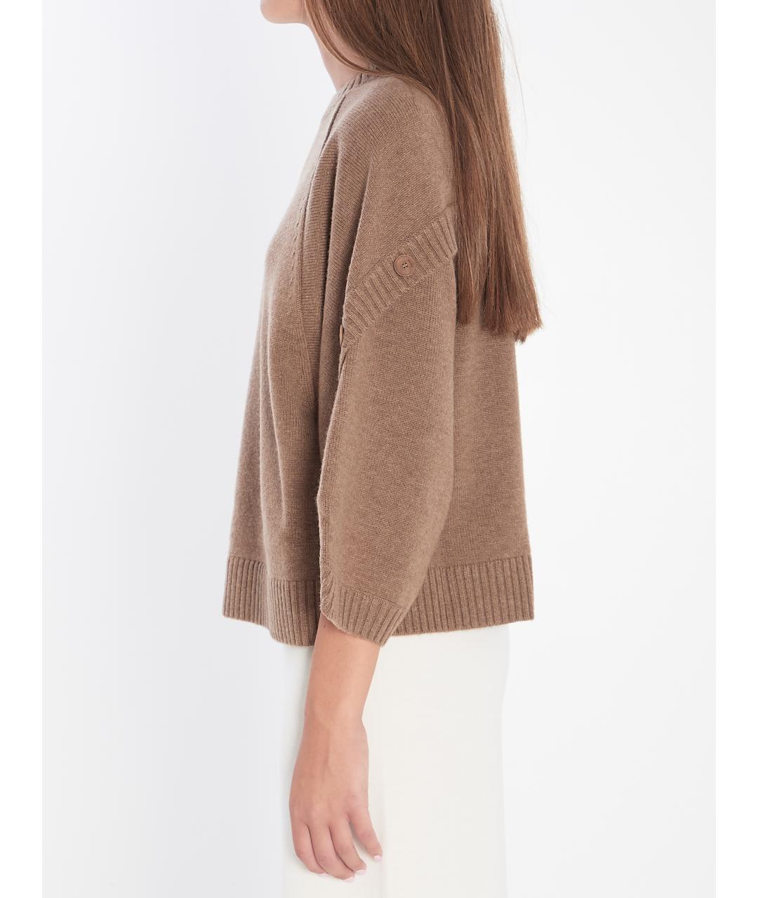 MAX MARA Коричневый шерстяной джемпер / свитер, фото 4