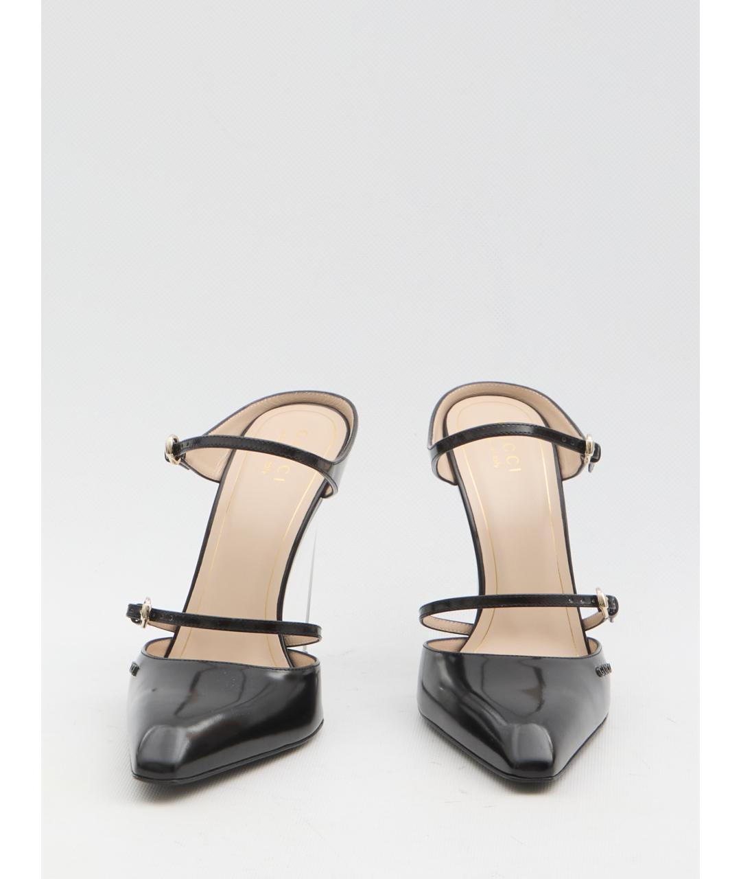 GUCCI Черные кожаные мюли, фото 5