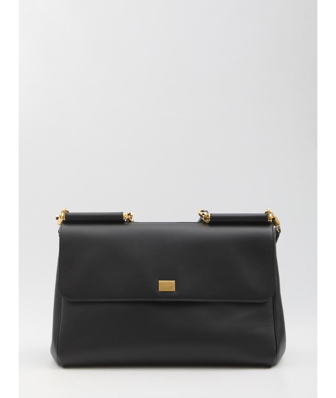 DOLCE&GABBANA Черная кожаная сумка через плечо, фото 5