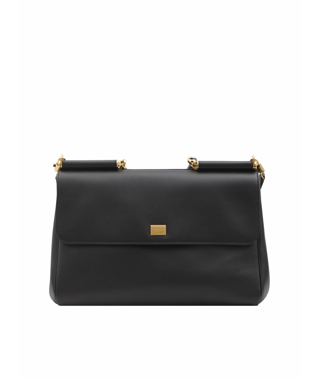 DOLCE&GABBANA Черная кожаная сумка через плечо, фото 1