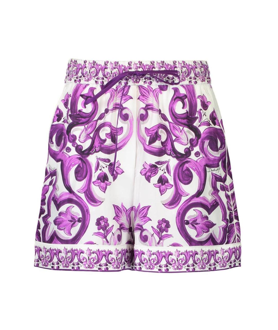 DOLCE&GABBANA Фиолетовые шелковые шорты, фото 1