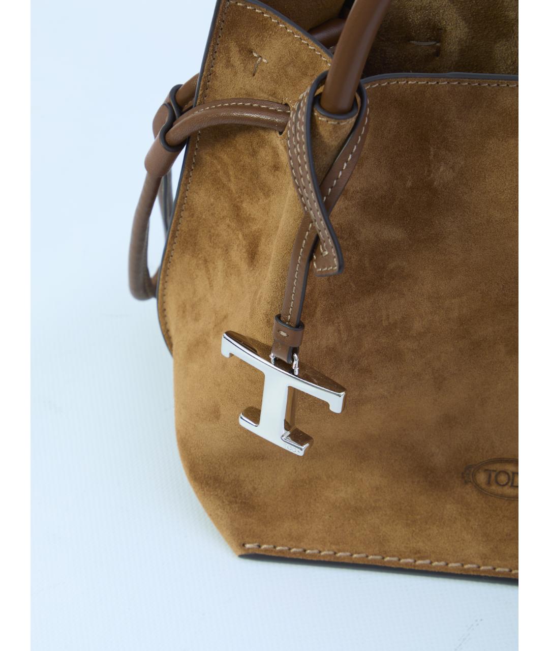 TOD'S Коричневая замшевая сумка тоут, фото 5