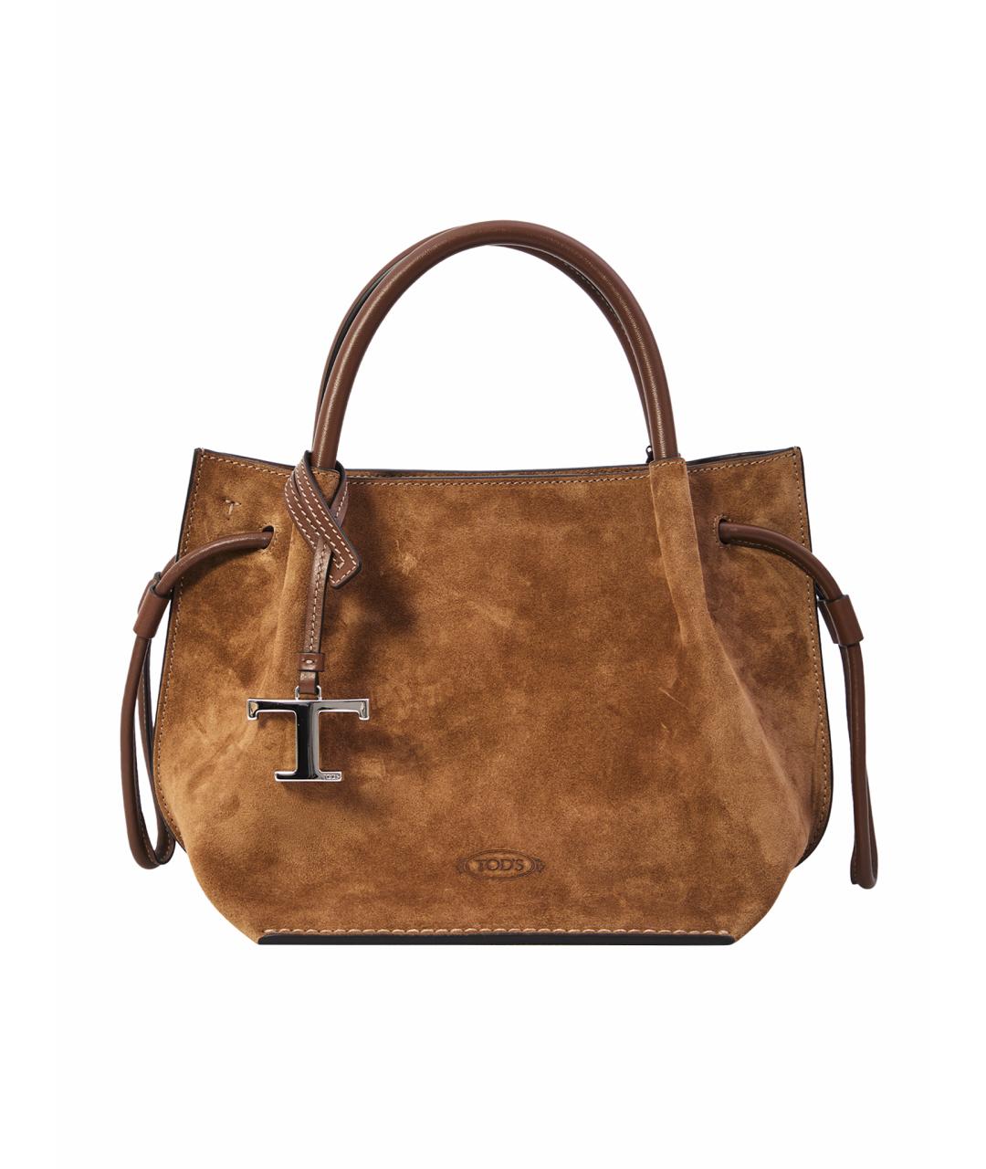 TOD'S Коричневая замшевая сумка тоут, фото 1