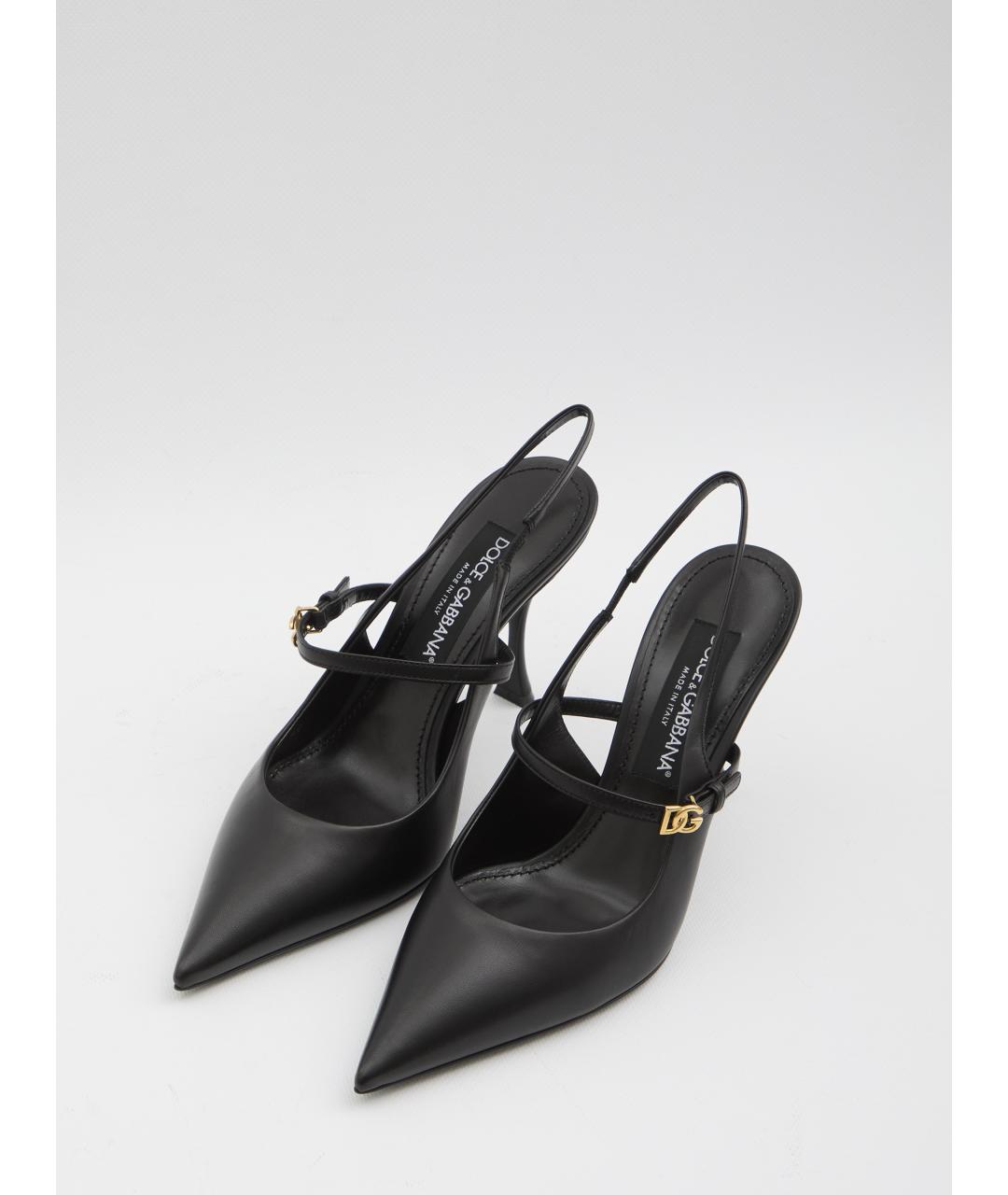 DOLCE&GABBANA Черные кожаные туфли, фото 5