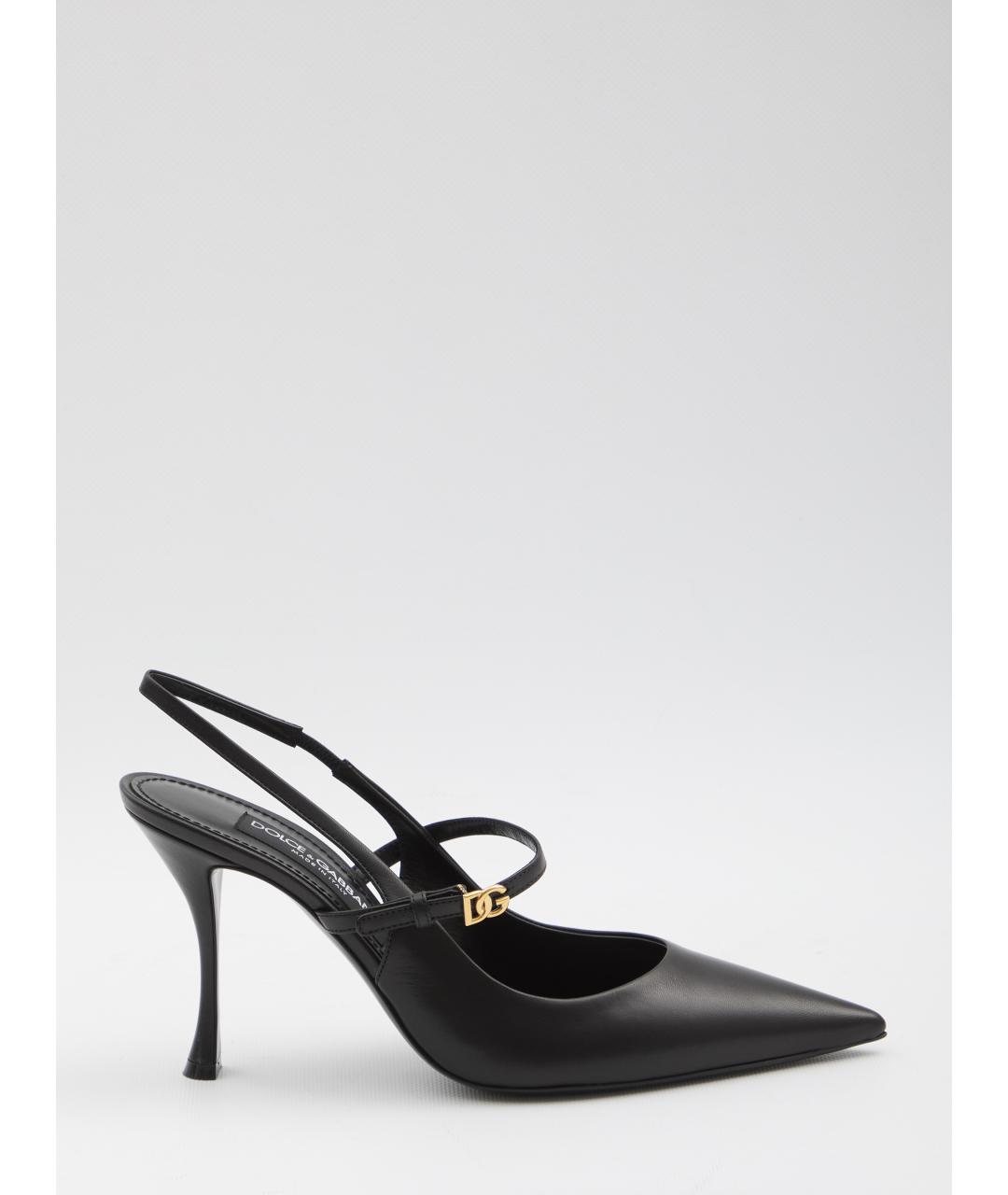 DOLCE&GABBANA Черные кожаные туфли, фото 6