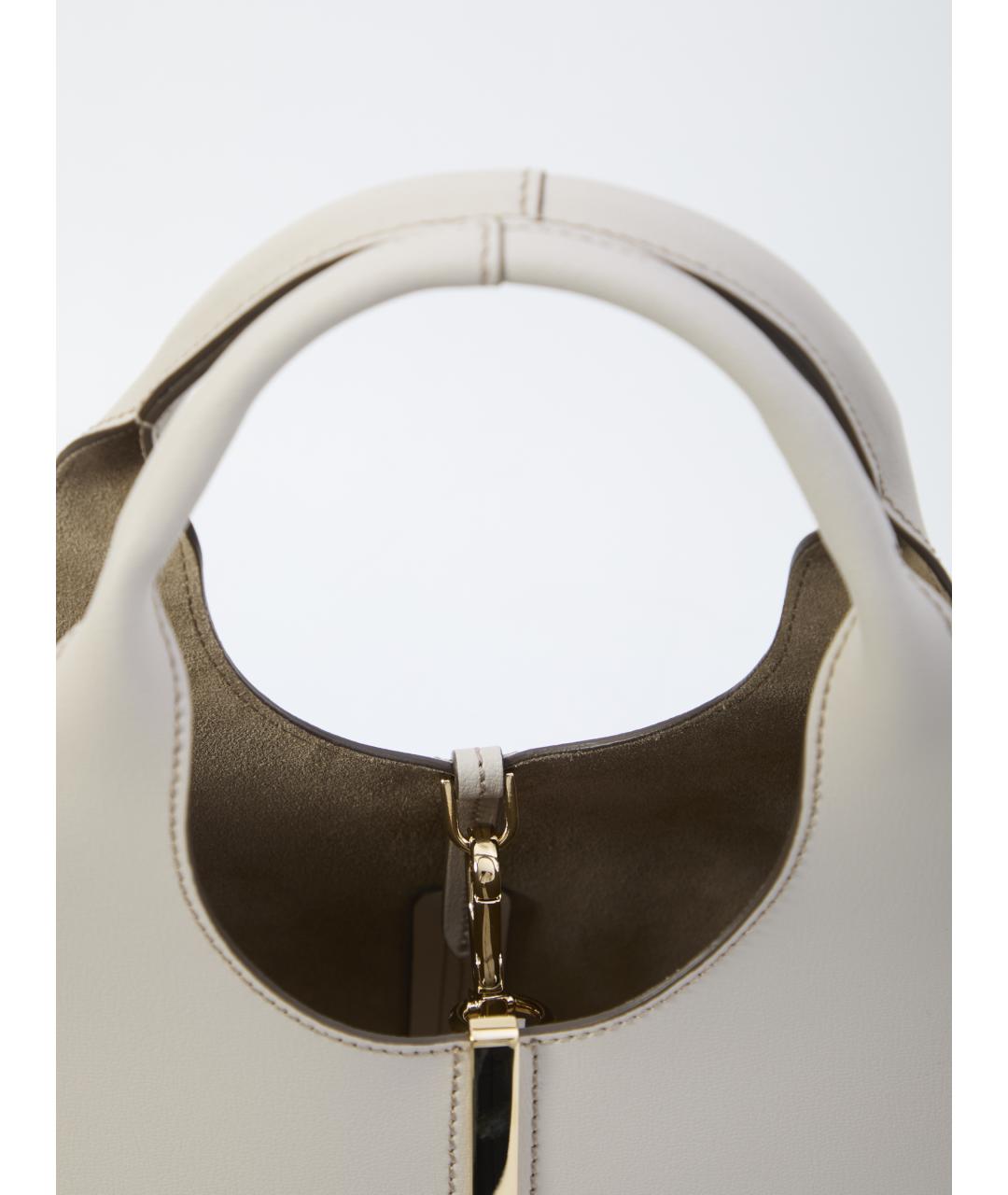 TOD'S Белая кожаная сумка тоут, фото 5