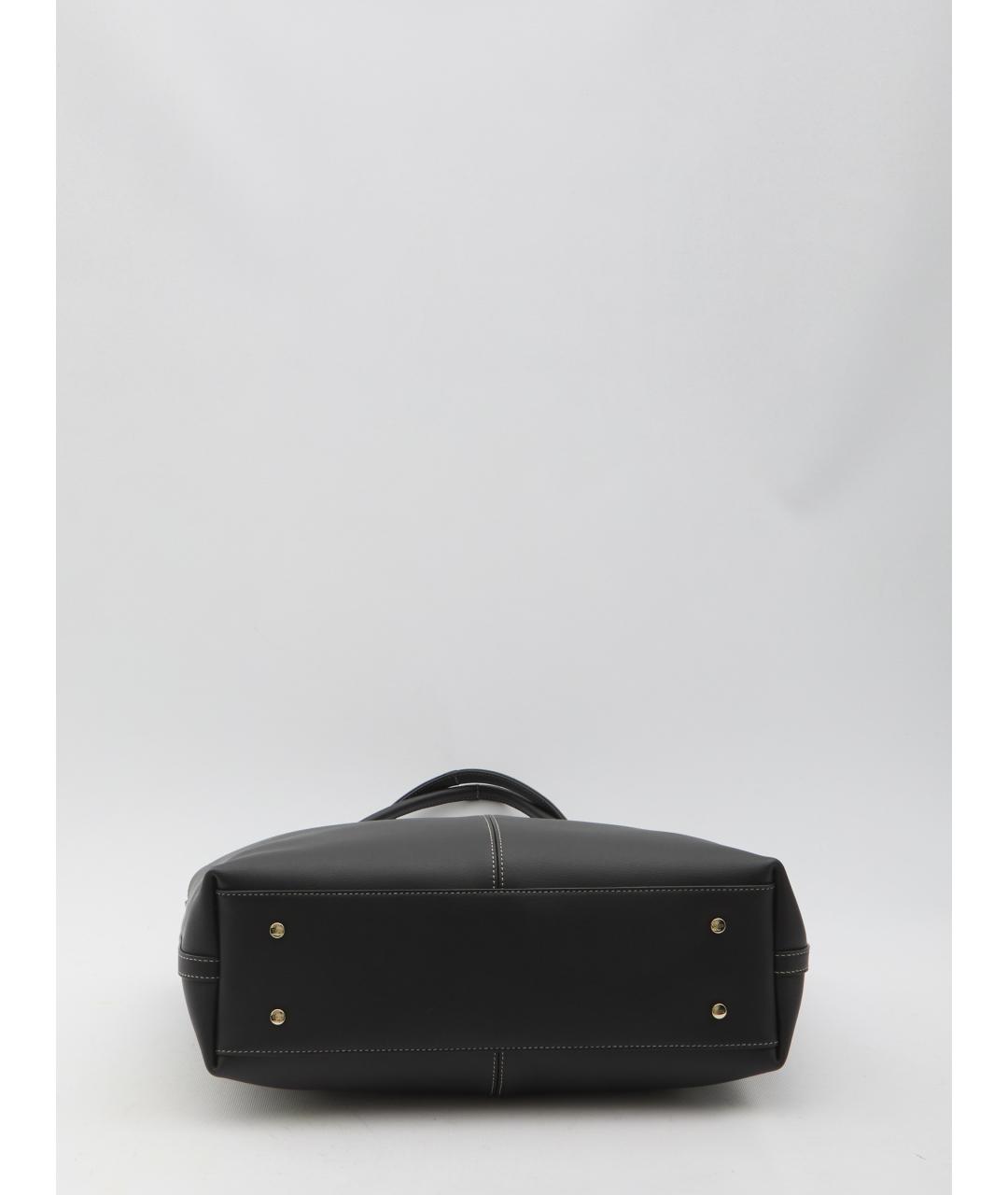 TOD'S Черная кожаная сумка тоут, фото 4