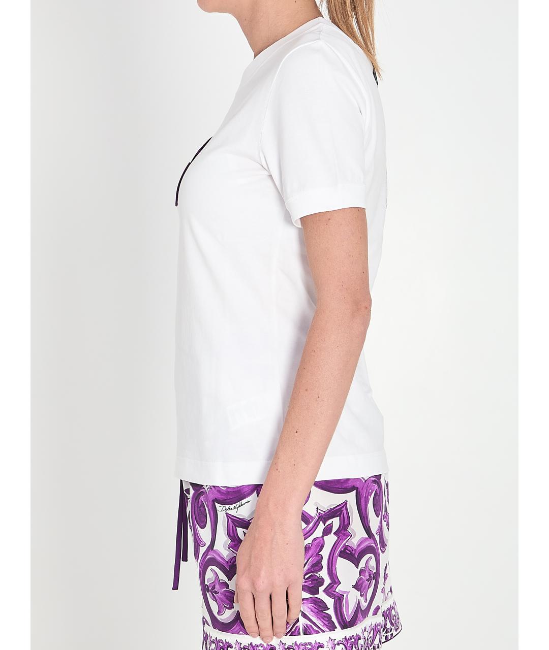 DOLCE&GABBANA Белая хлопковая футболка, фото 4
