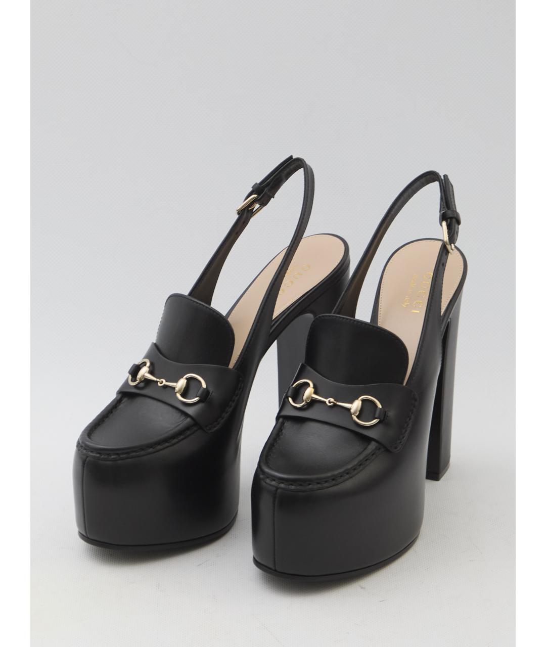 GUCCI Черные кожаные туфли, фото 5