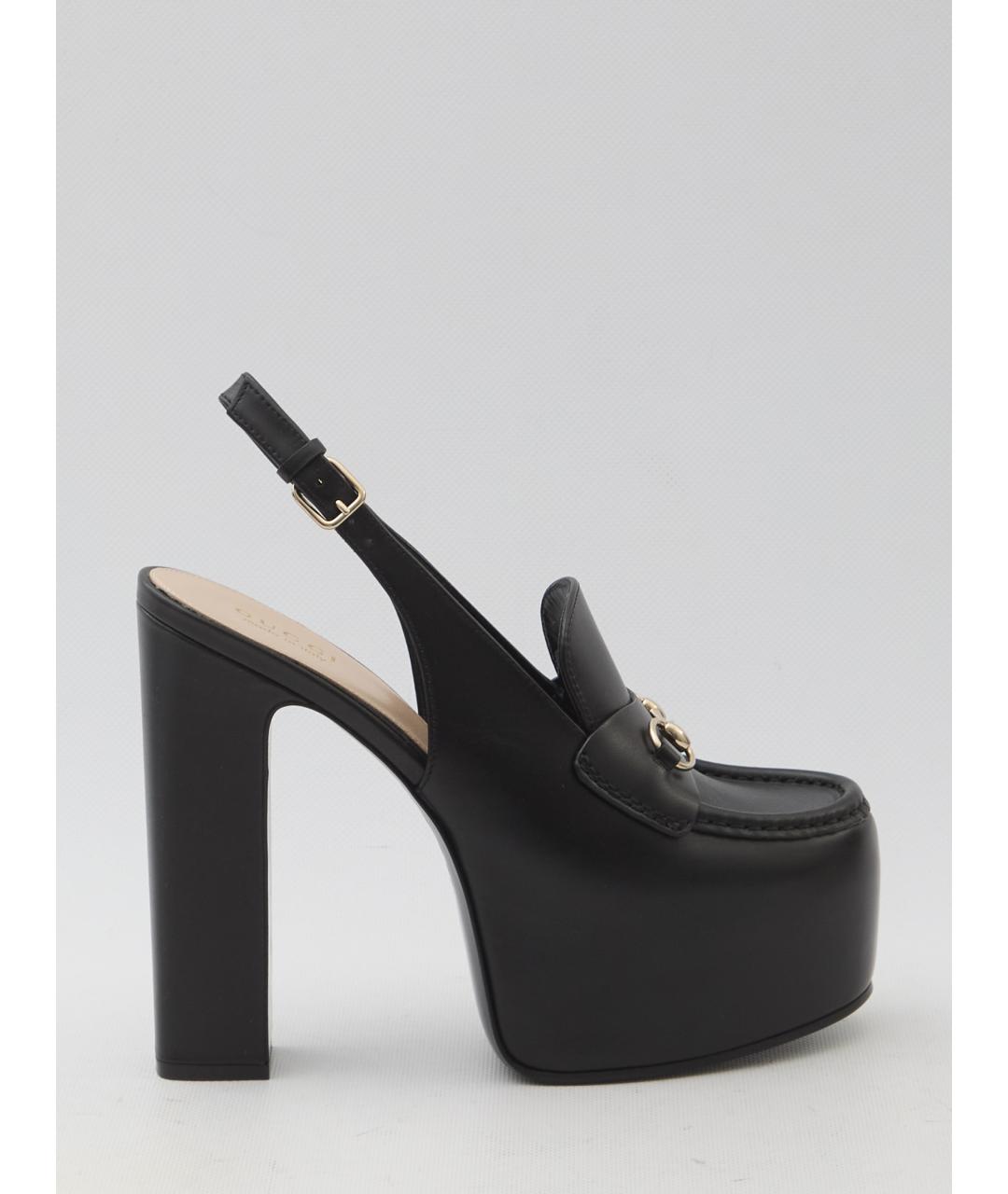 GUCCI Черные кожаные туфли, фото 6