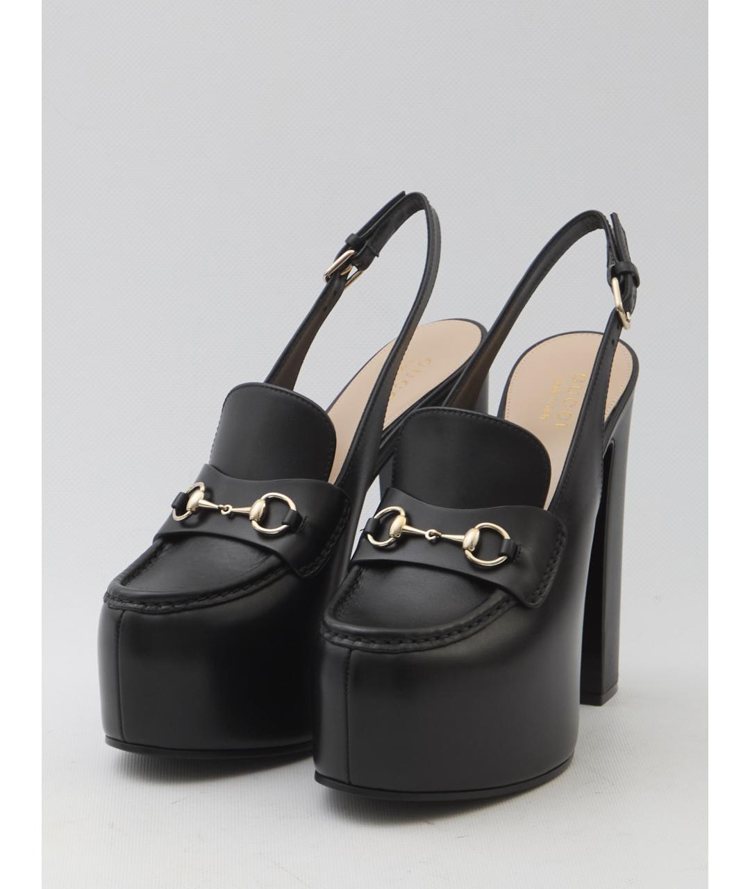 GUCCI Черные кожаные туфли, фото 2