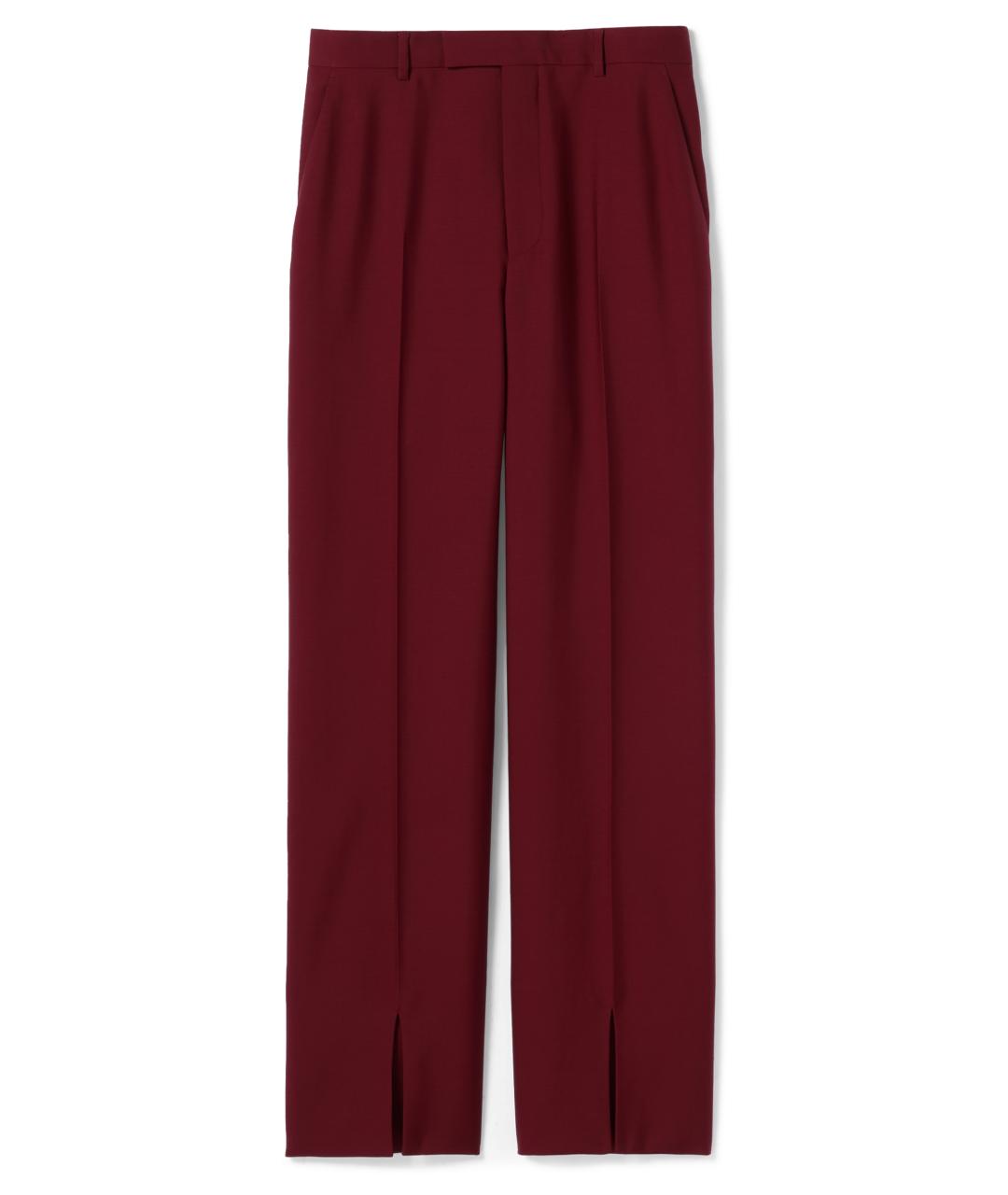 GUCCI Бордовые шерстяные прямые брюки, фото 1