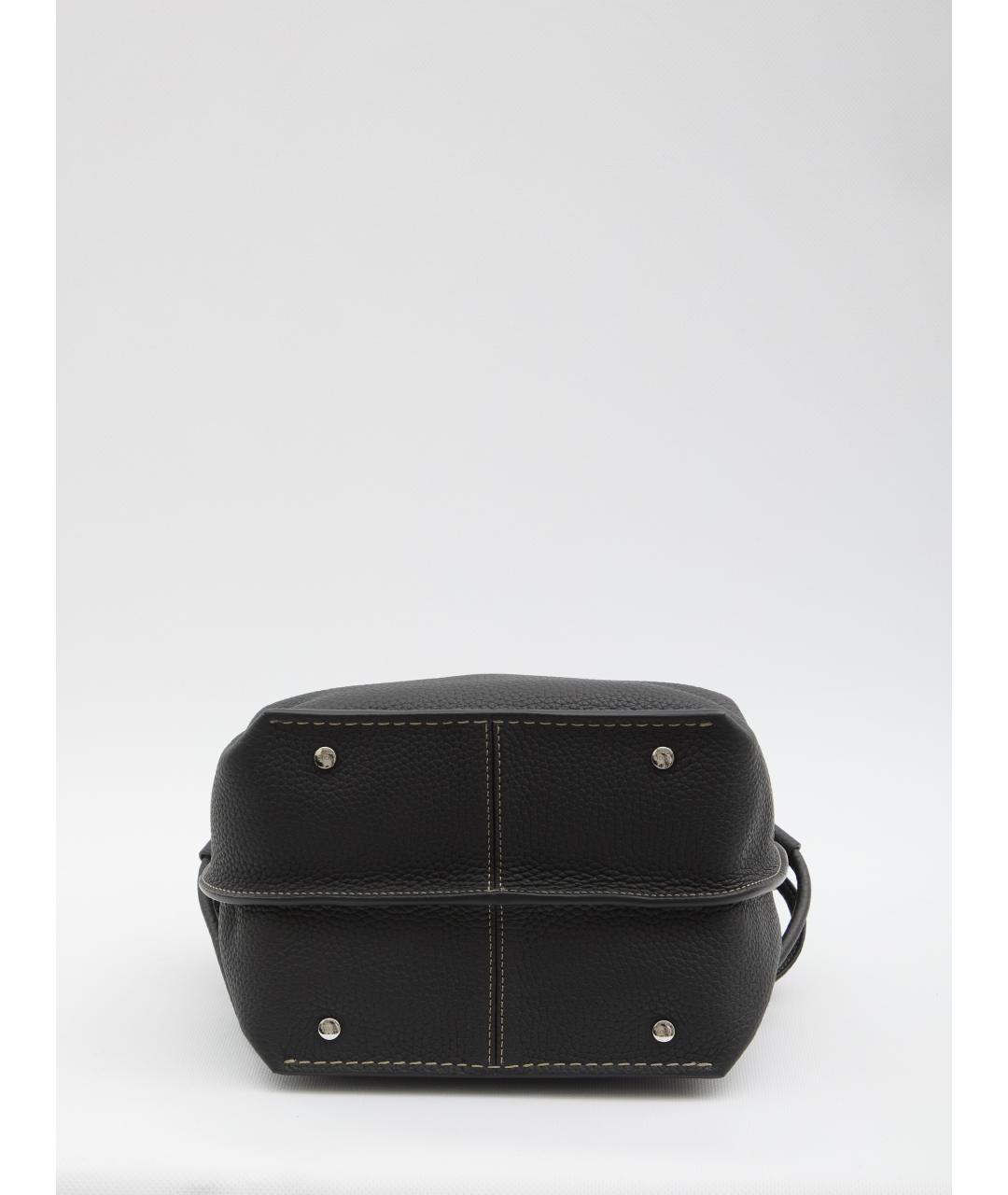 TOD'S Черная кожаная сумка тоут, фото 3
