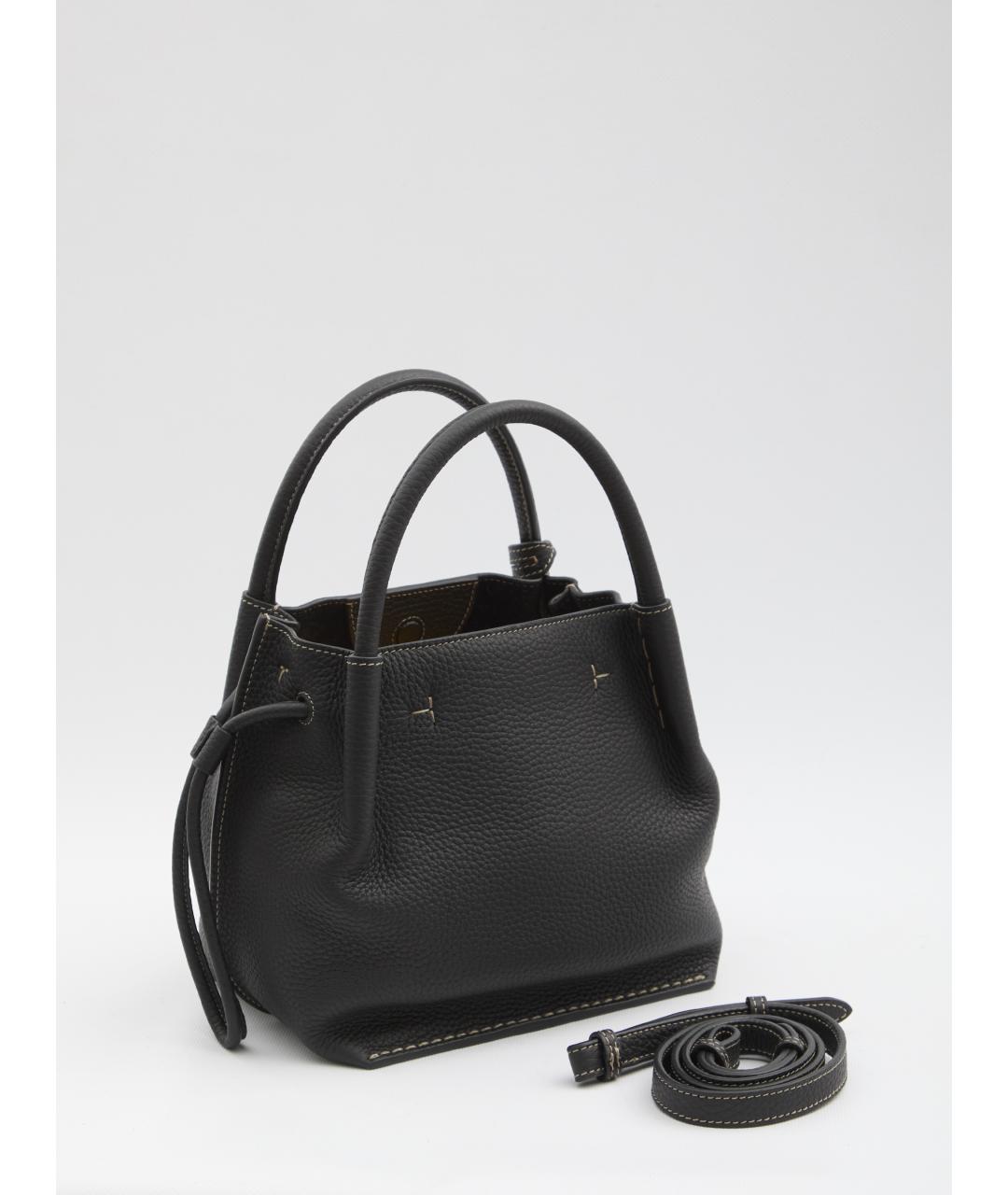 TOD'S Черная кожаная сумка тоут, фото 2