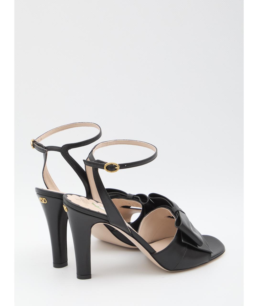 VALENTINO Черные кожаные босоножки, фото 3