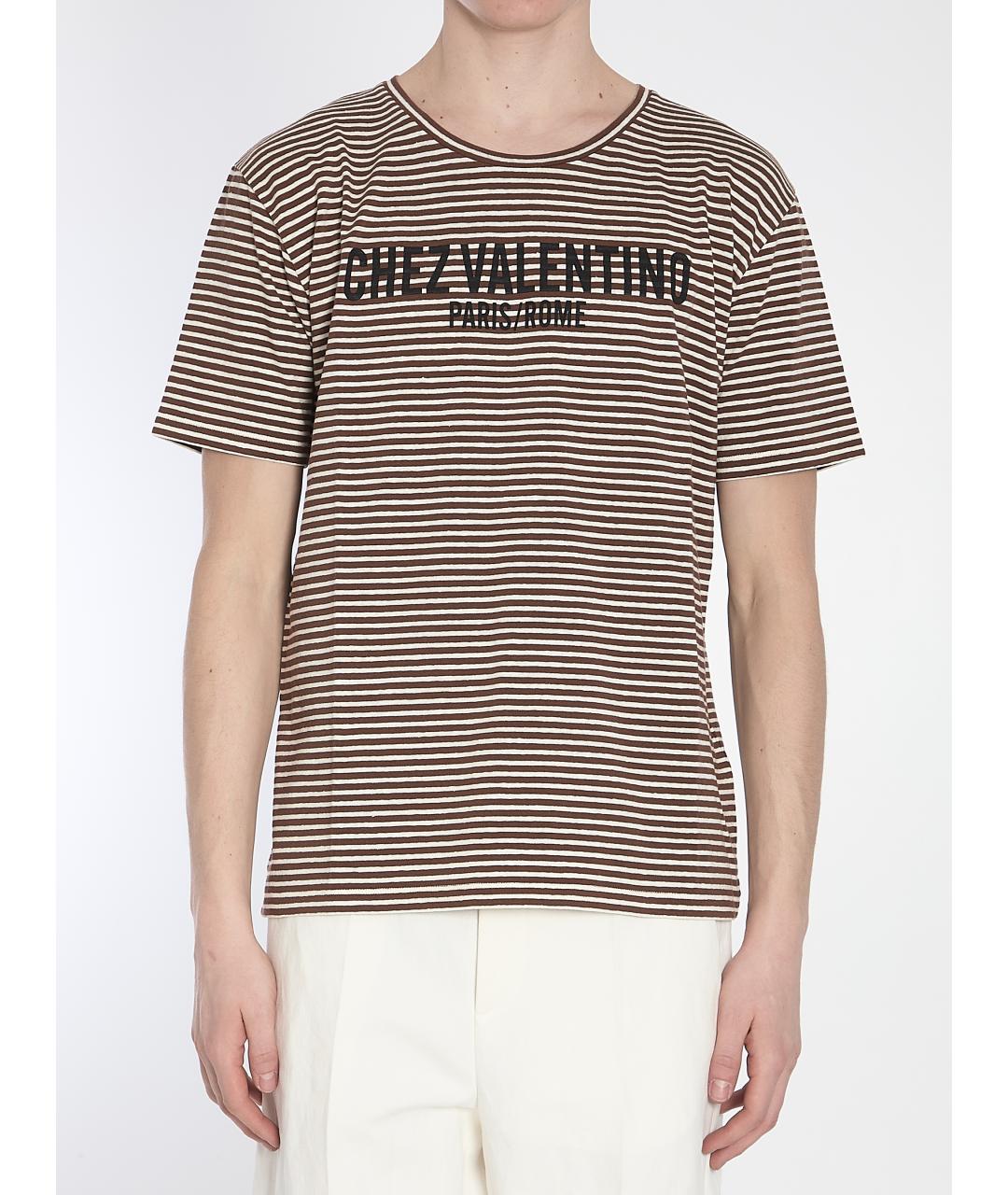 VALENTINO Бежевая хлопковая футболка, фото 2