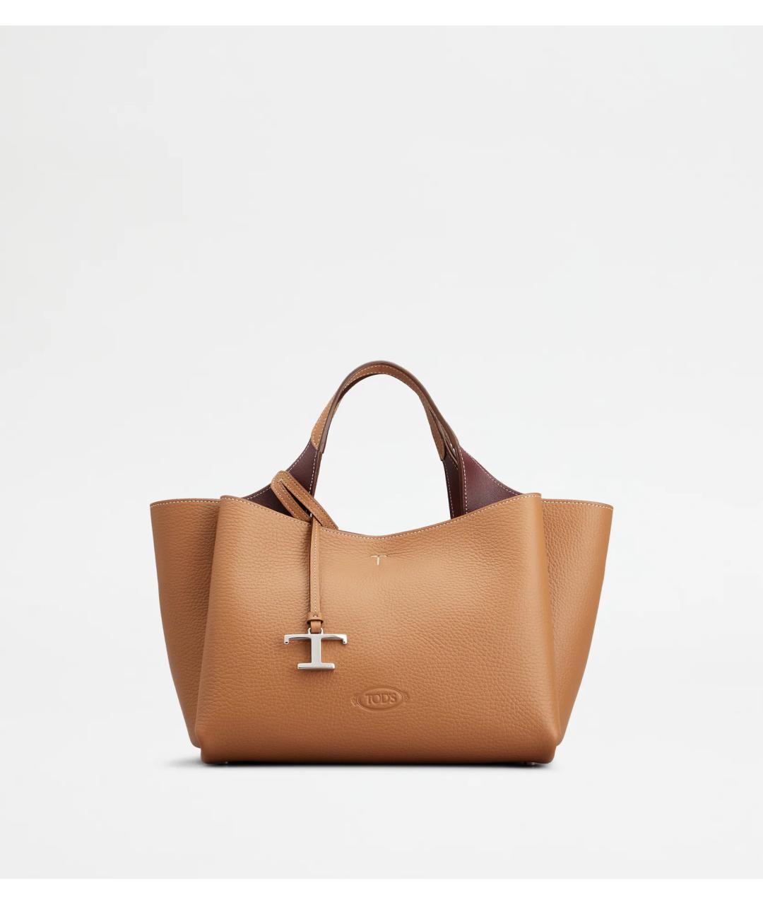 TOD'S Бежевая кожаная сумка тоут, фото 6