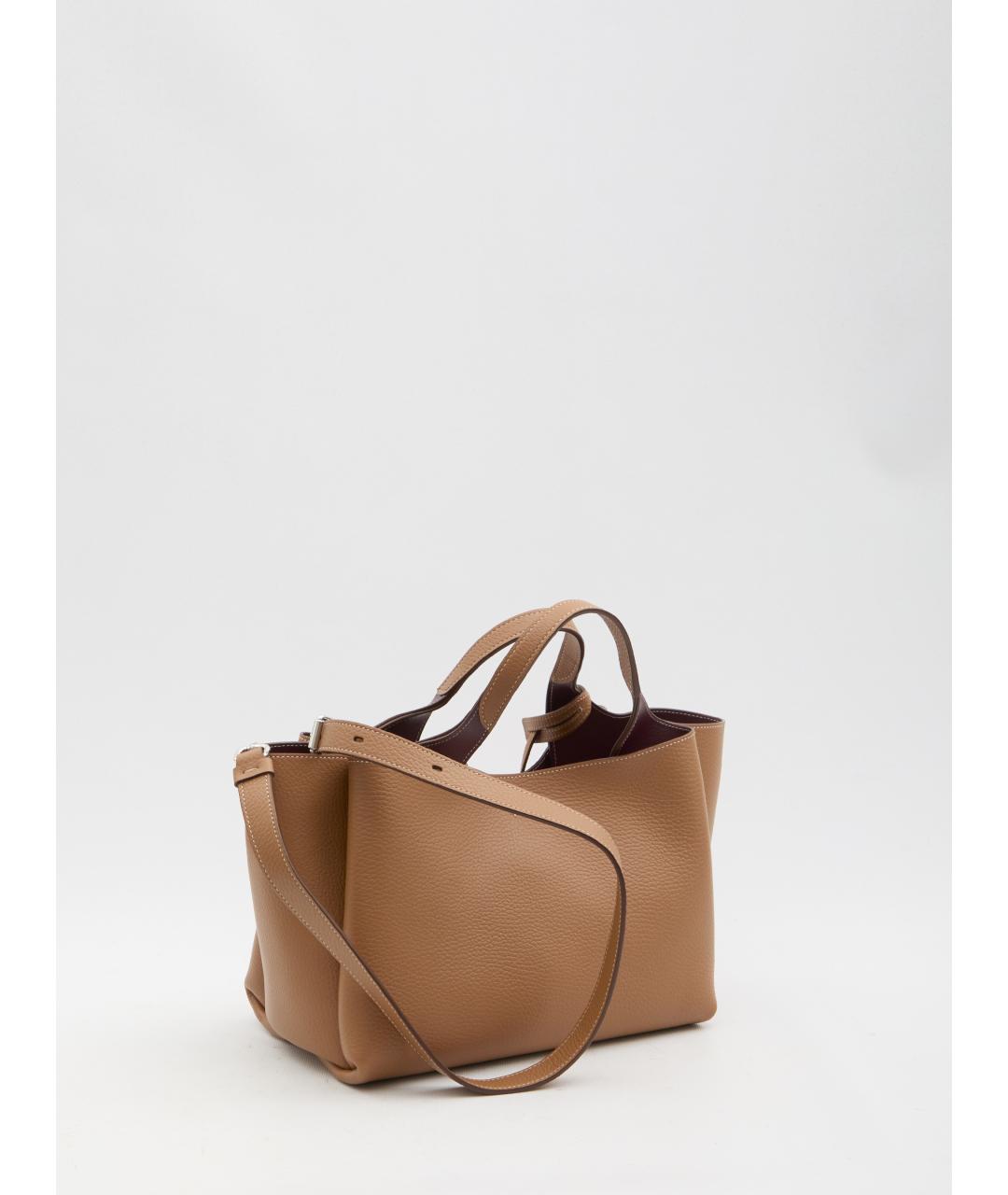 TOD'S Бежевая кожаная сумка тоут, фото 3