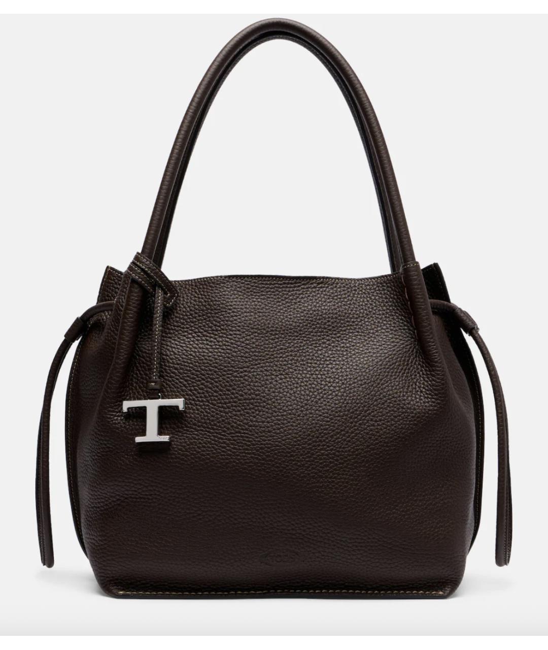 TOD'S Коричневая кожаная сумка тоут, фото 6