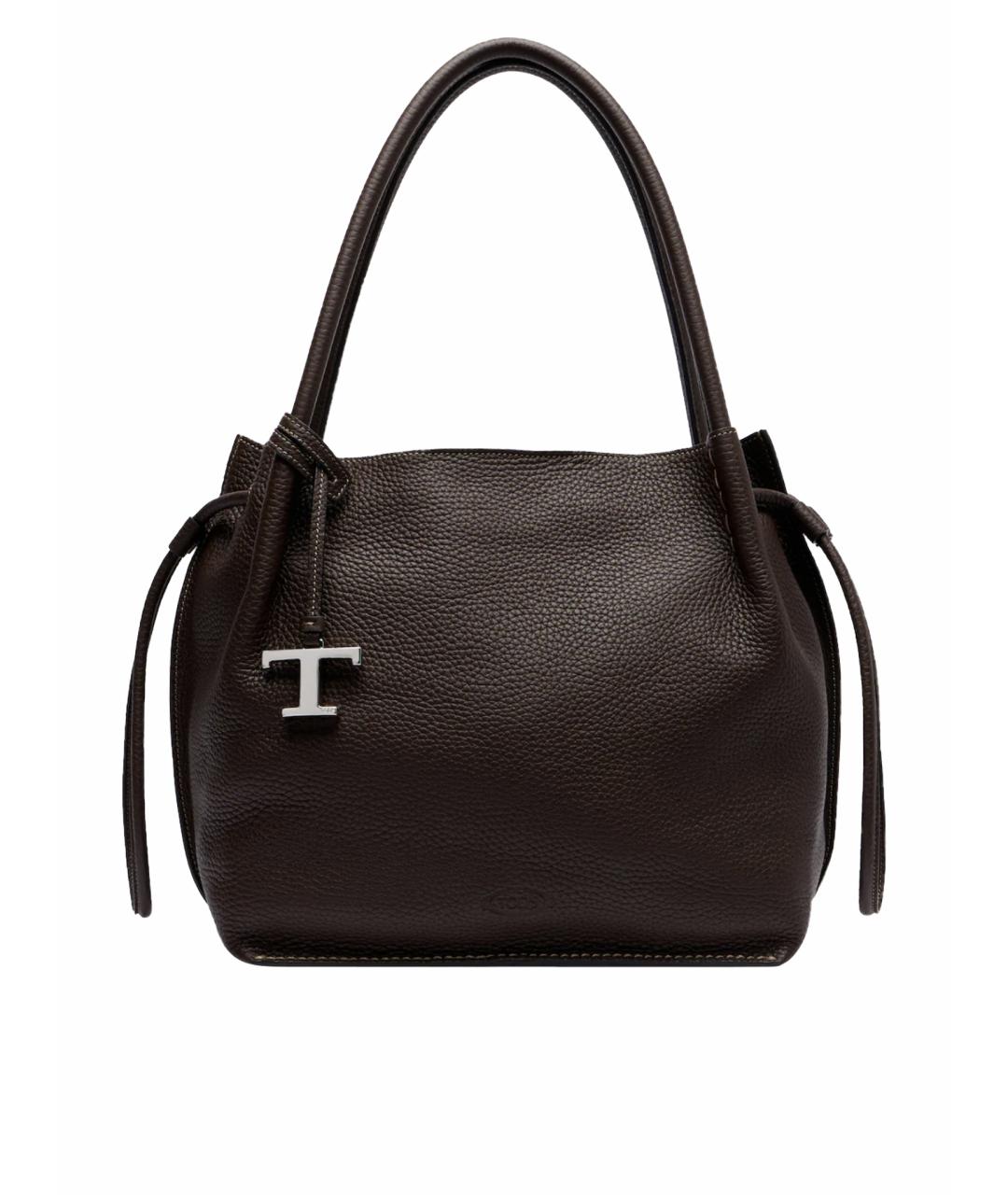 TOD'S Коричневая кожаная сумка тоут, фото 1