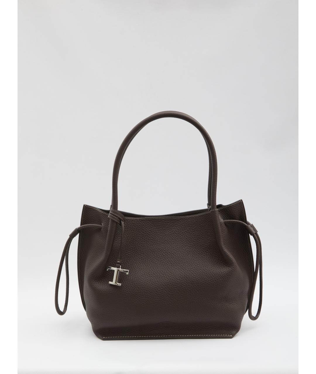 TOD'S Коричневая кожаная сумка тоут, фото 2