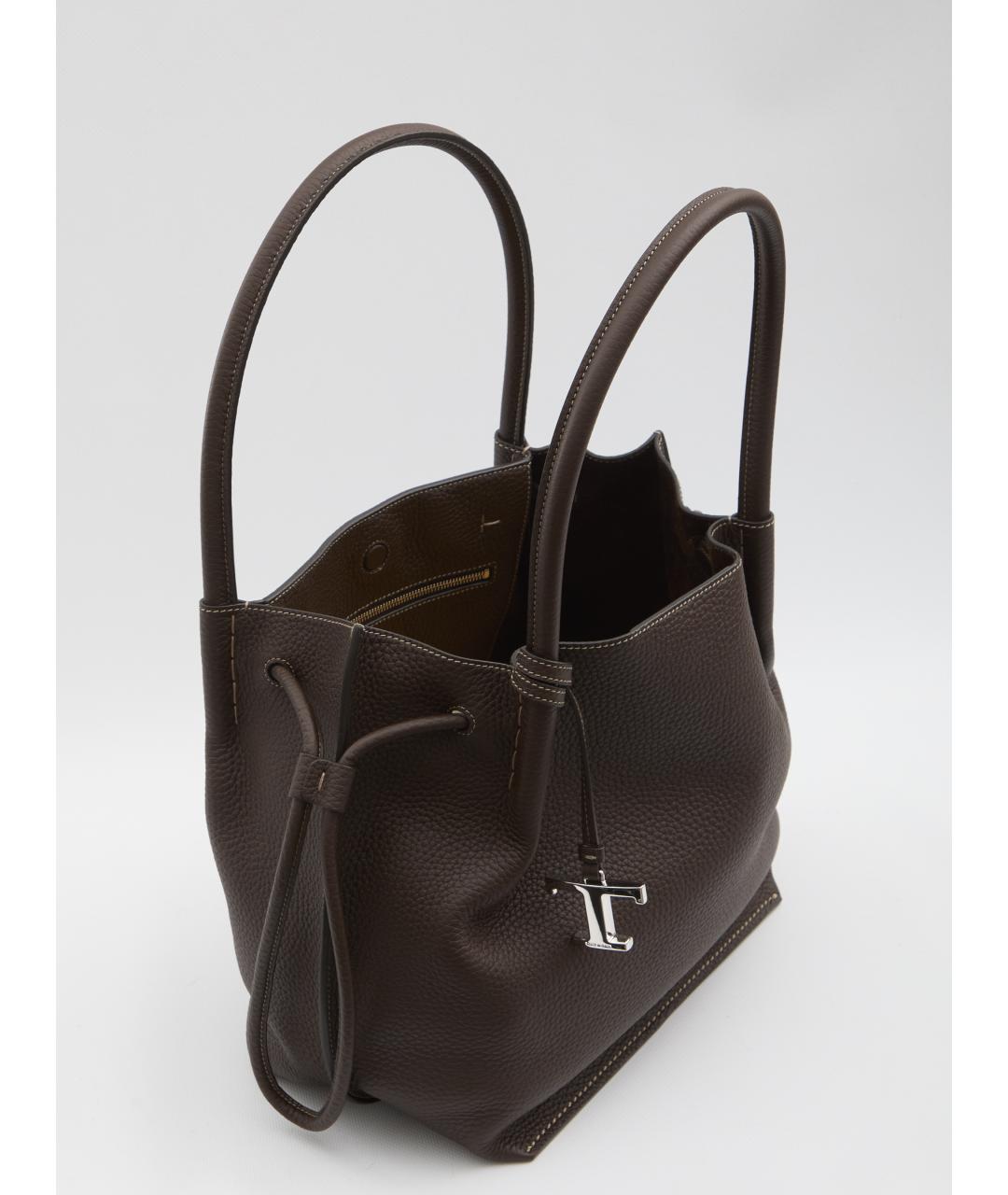TOD'S Коричневая кожаная сумка тоут, фото 5