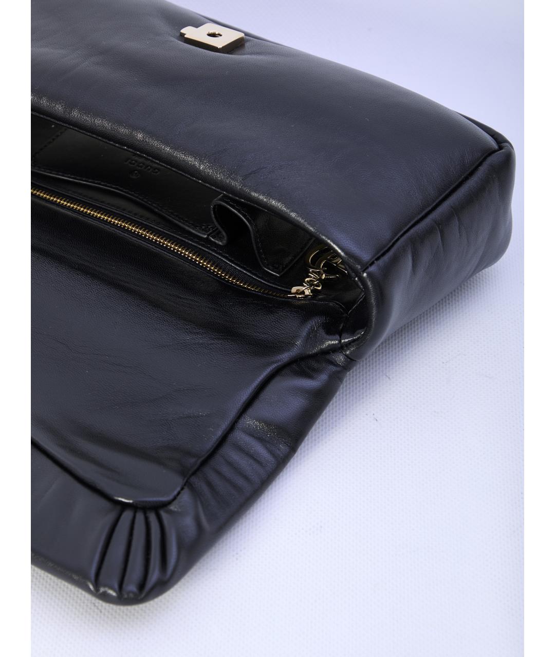 GUCCI Черная кожаная сумка через плечо, фото 5