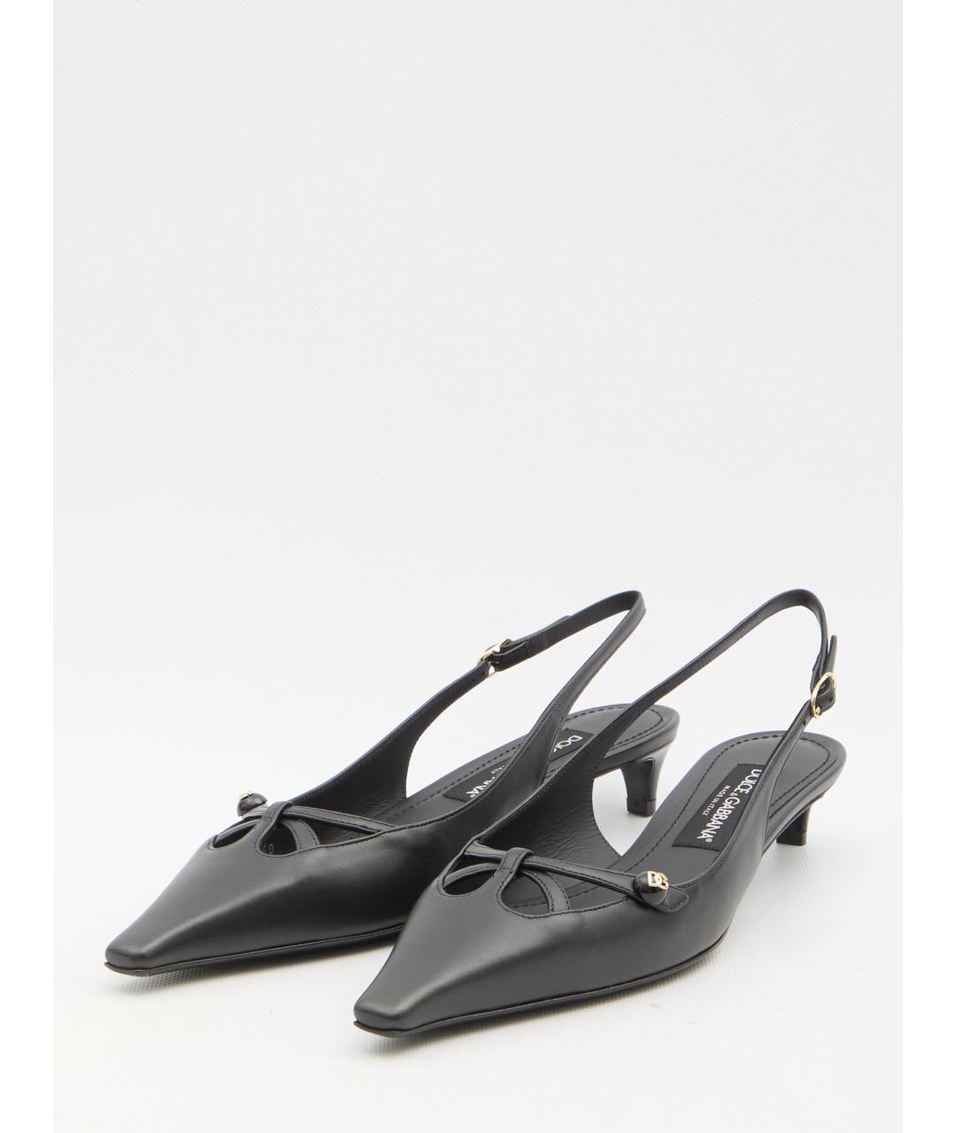 DOLCE&GABBANA Черные кожаные туфли, фото 2