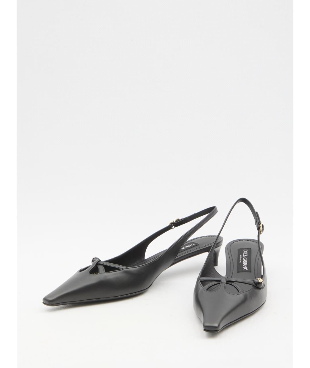 DOLCE&GABBANA Черные кожаные туфли, фото 5