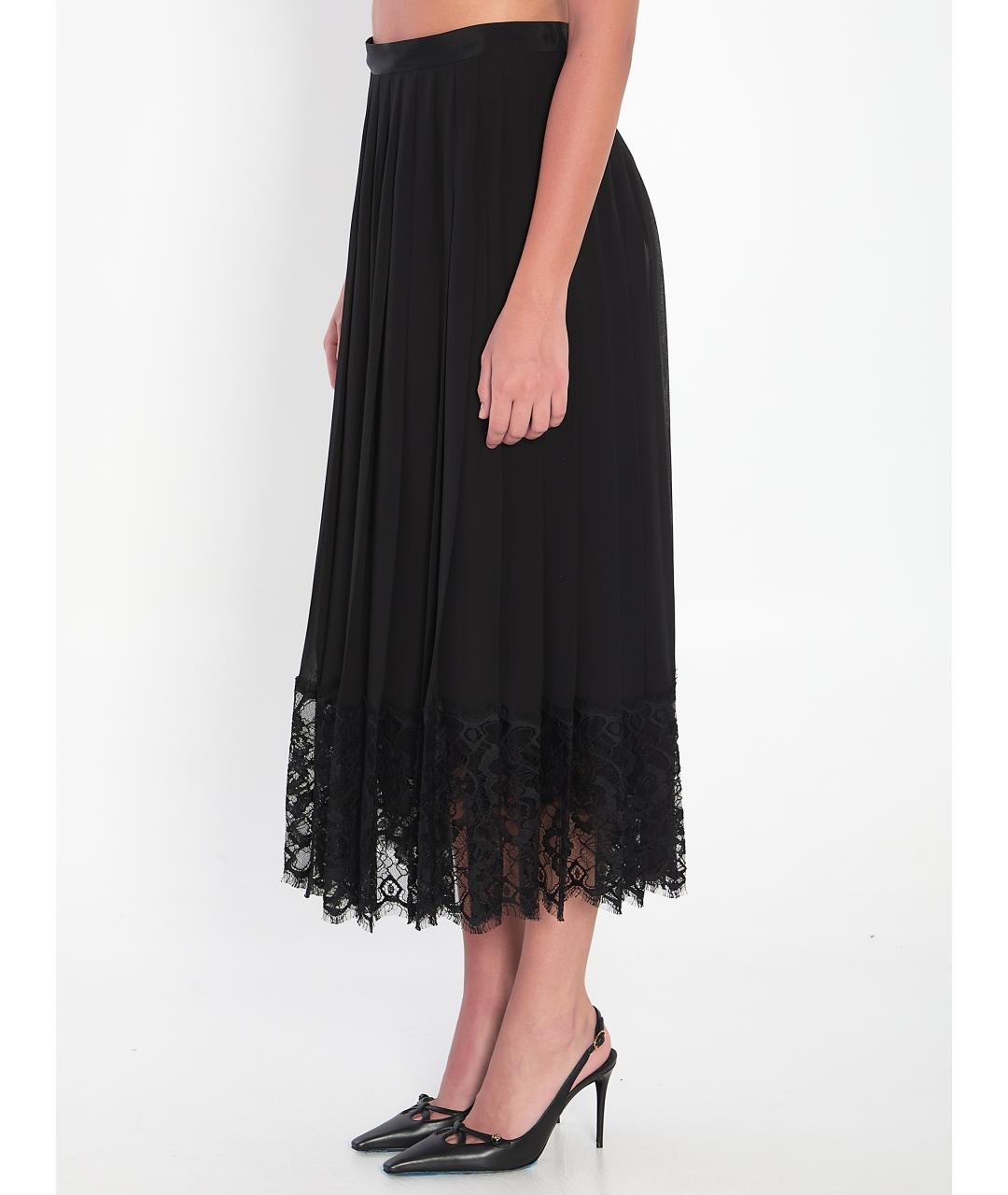 DOLCE&GABBANA Черная полиэстеровая юбка миди, фото 3
