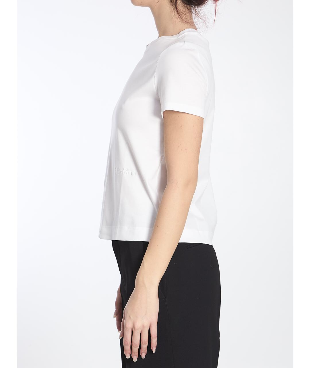 MAX MARA Белая хлопковая футболка, фото 3