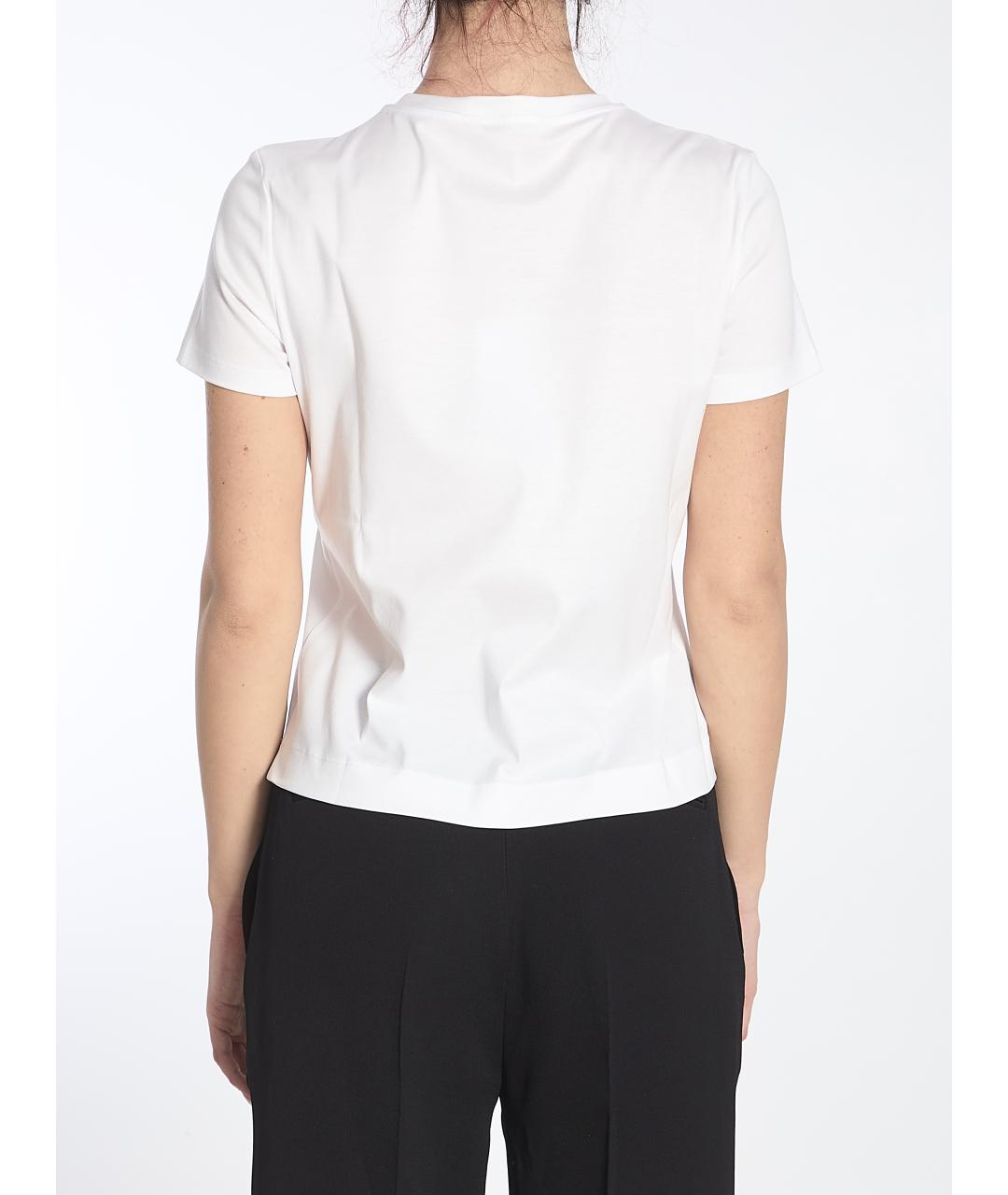 MAX MARA Белая хлопковая футболка, фото 4